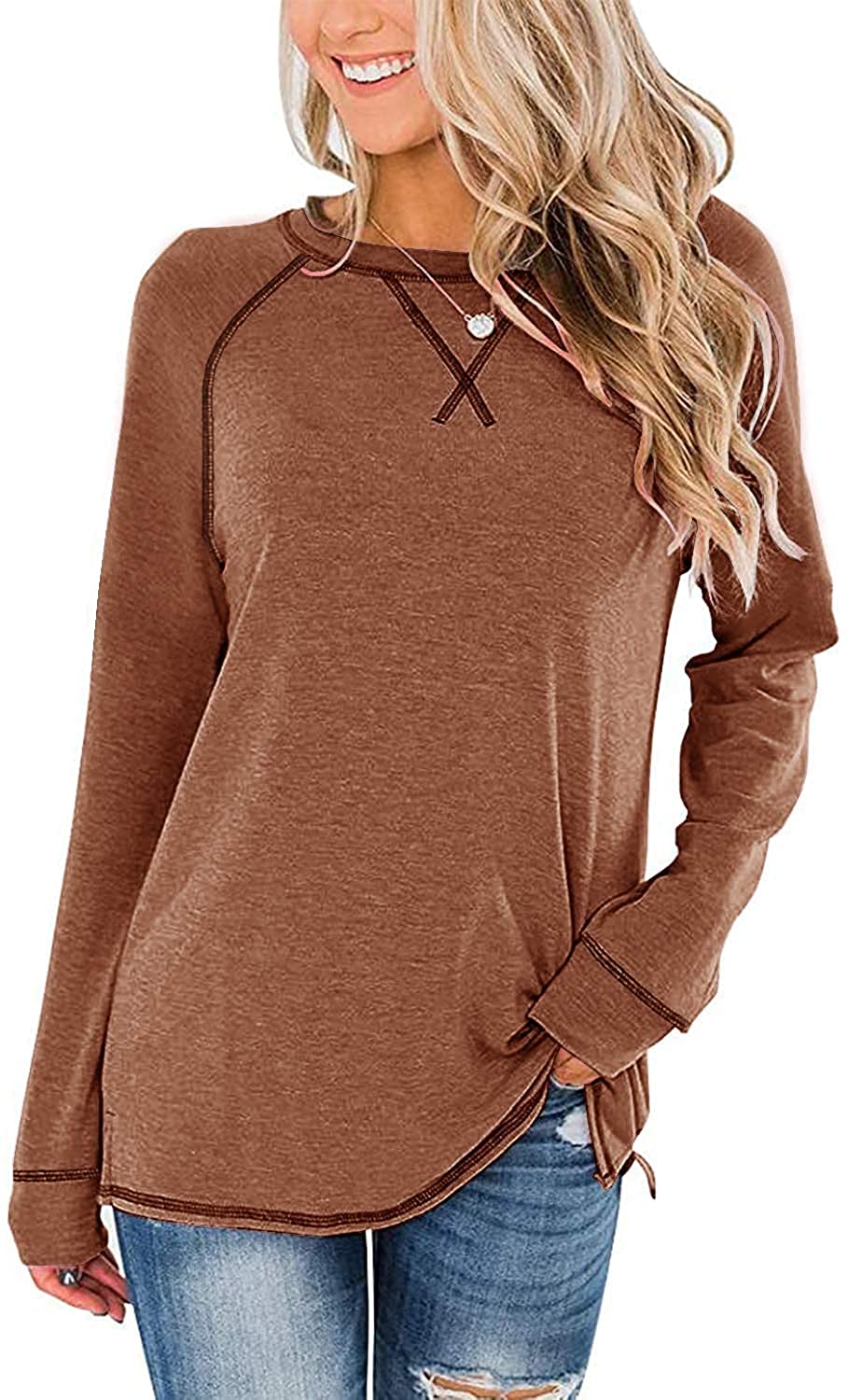 Wiassim Women's Casual Long Sleeve Shirts - Comfortable Tees & Tops for Leggings | Perfect for Yoga, Workout & Everyday Wear