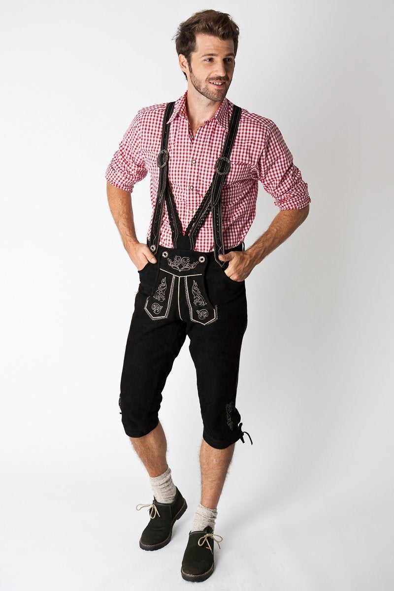 Alpen Schatz™ Authentic Men's Lederhosen - Traditional Bavarian Leather Pants for Oktoberfest, Costume Parties & German Cultural Events