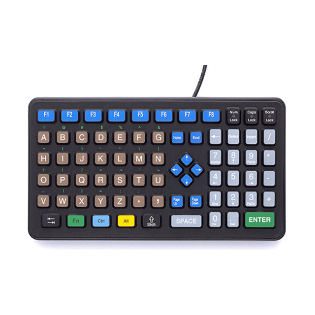 iKey Small Footprint Keyboard with Oversized Keys - Ergonomic USB Keyboard for Industrial & Office Use - Perfect for Data Entry, CAD Workstations & Control Panels