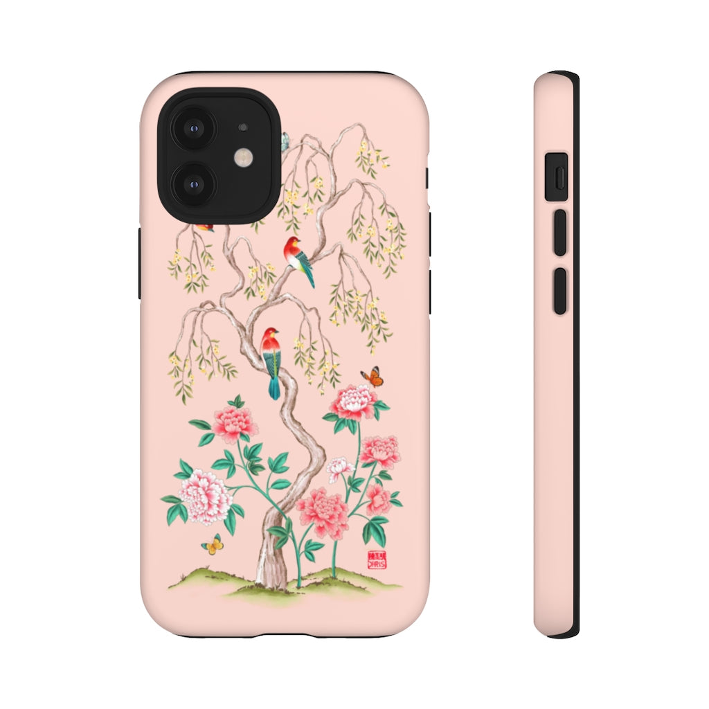Suzhou Blossom Pink Phone Case - Elegant Floral Design for iPhone 15/14/13/12/11 Pro Max XR XS - Soft TPU Shockproof Protective Cover - Perfect for Daily Use, Travel & Gifting