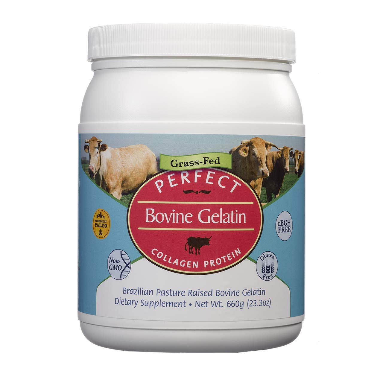 Perfect Bovine Gelatin Powder - 660g Pure Beef Collagen Protein Supplement for Skin & Joint Health - Keto & Paleo Friendly - Ideal for Smoothies, Baking & Homemade Gummies