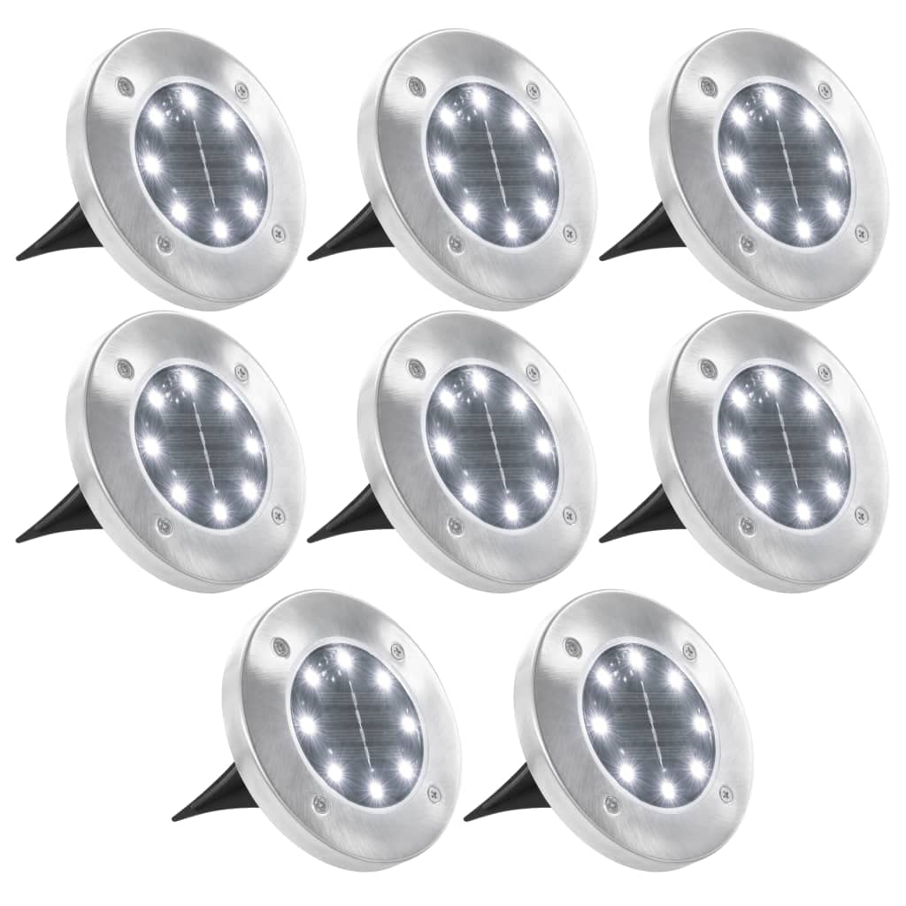 CHARMMA Solar Ground Lights 8 Pack - Waterproof LED Landscape Lighting for Garden, Pathway, Yard & Outdoor Decor - Warm White Solar Powered Lights for Driveway, Patio & Walkway