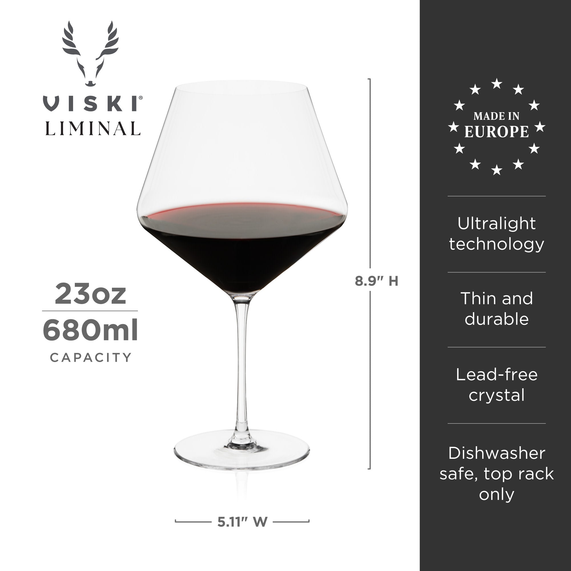 Premium Liminal Burgundy Wine Glasses Set of 2 - Elegant Stemware for Red Wine, Cabernet & Bordeaux - Perfect for Dinner Parties, Romantic Evenings & Wine Tasting Events