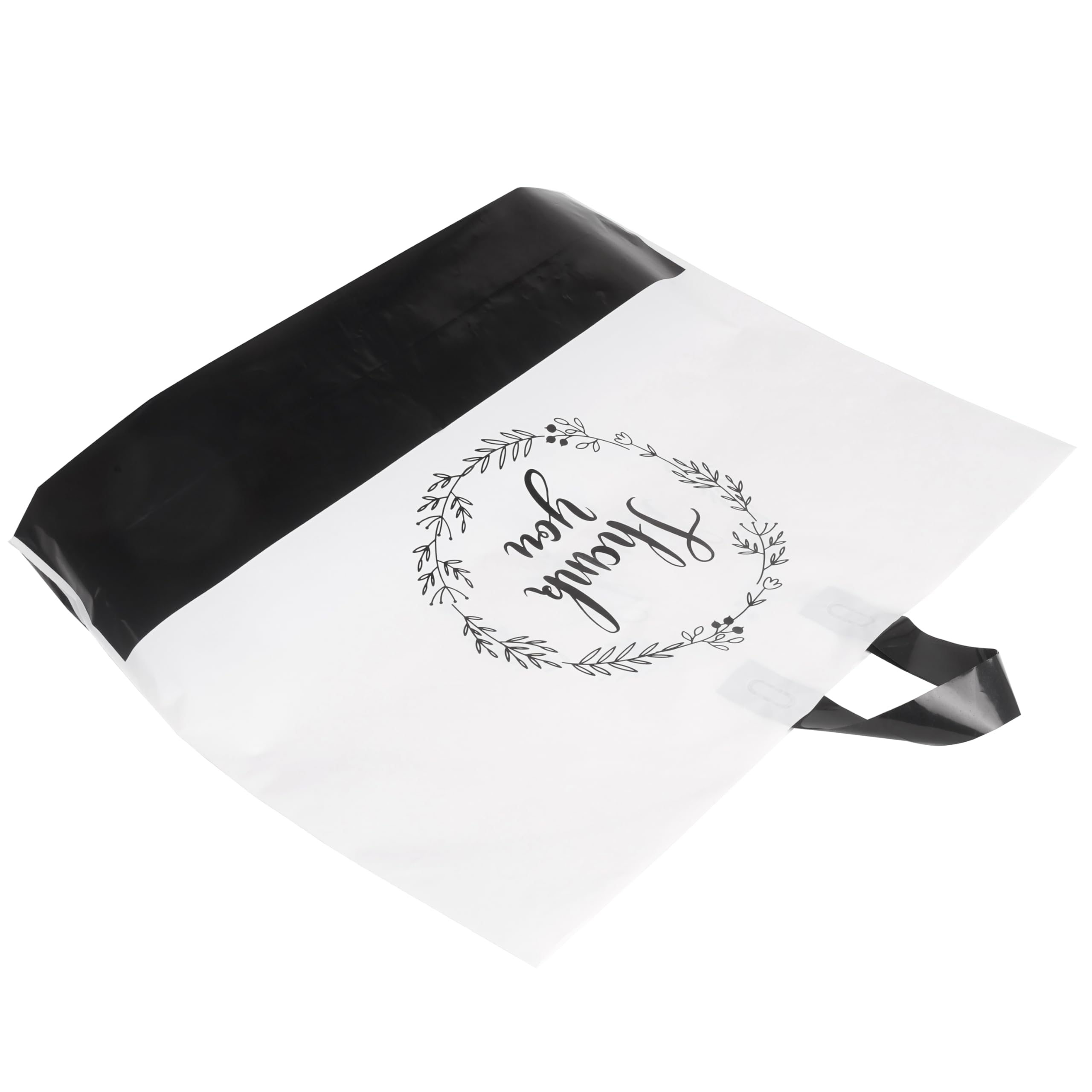 Thank You Bags with Handles - 60 Pack White Plastic Shopping Bags (19x15 Inches, 3 Mil) for Small Business, Retail & Boutique | Durable Gift Bags for Packaging, Party Favors & Customer Appreciation