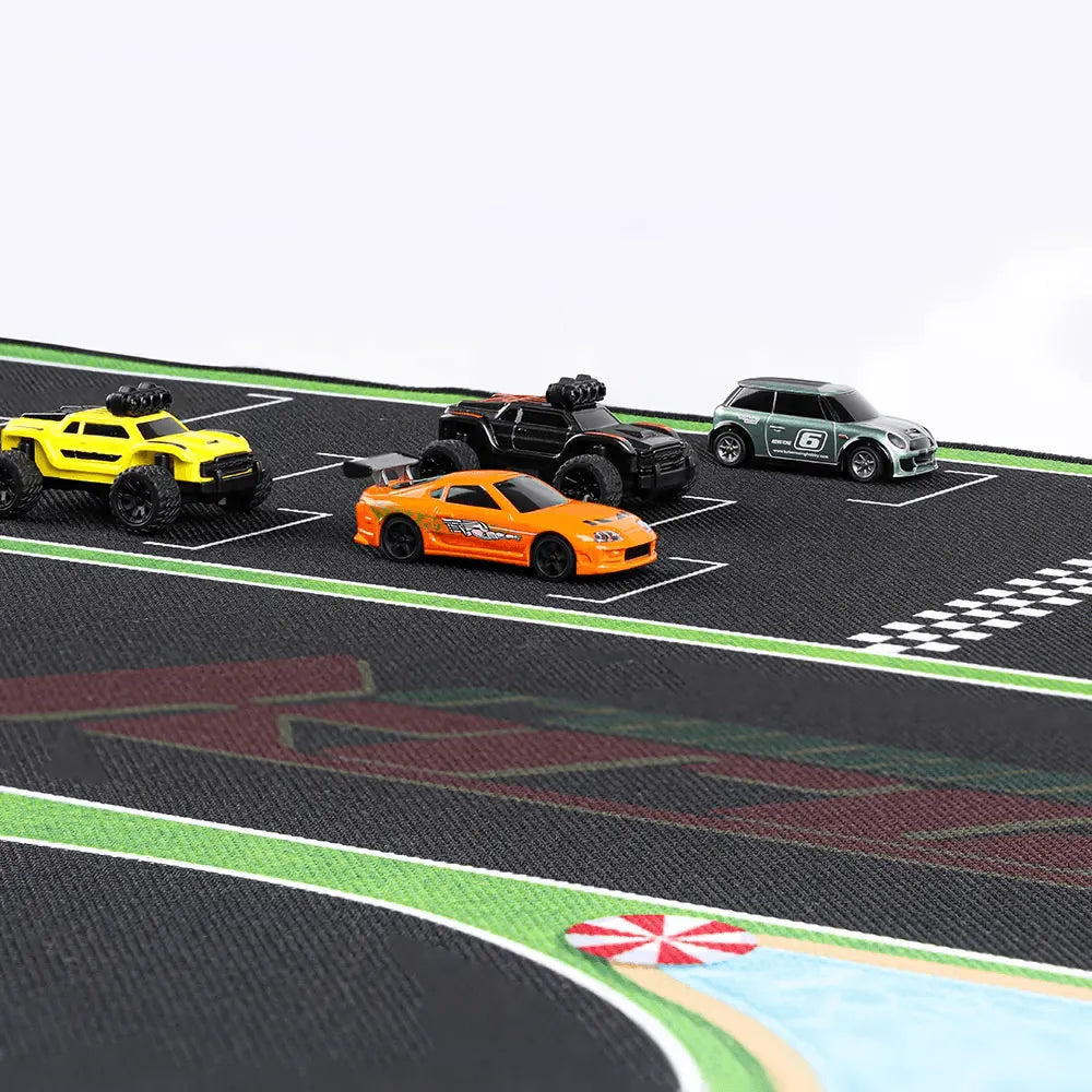 Turbo Racing Portable Rubber Mat 160x90cm - 1:76 Scale RC Mini Car Track for Tabletop Racing | Perfect for Kids' Playroom, Office Desk & Indoor RC Car Competitions