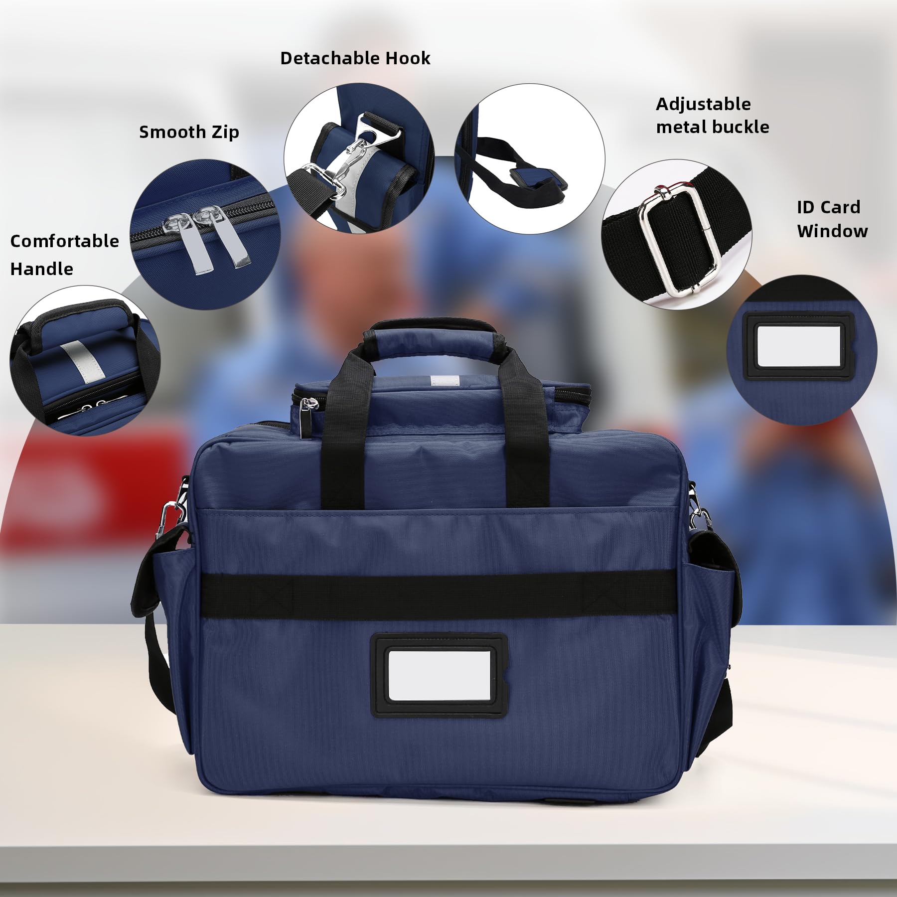 Empty First Aid Bag - Medical Supply Storage Pouch for Home, Nursing Students, Therapists & Doctors | Emergency Responder Trauma Kit | Ideal for First Aid, Healthcare & Emergency Preparedness