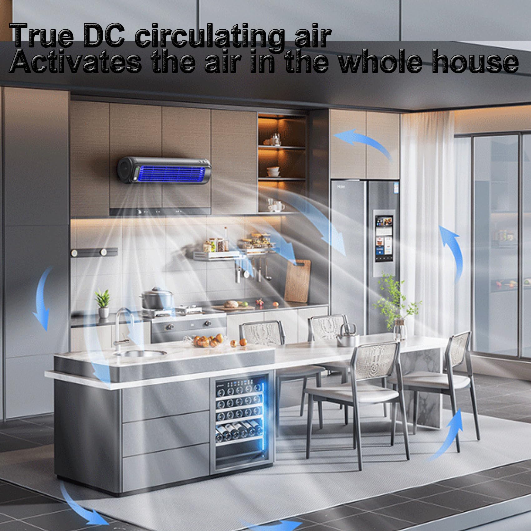 Ribili Cooling Ace 8000 BTU Wall Mounted Air Conditioner with Heating - 8H Smart Timer, Energy Efficient, Quiet Operation - Perfect for Bedrooms, Offices & Small Spaces (White)