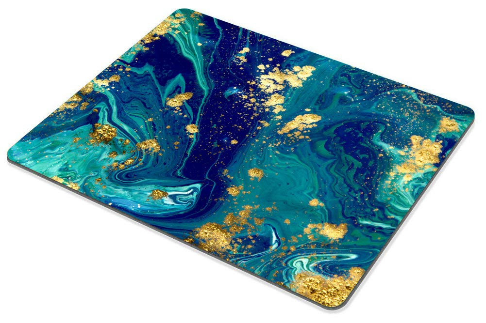 Custom Blue Marbled Mouse Pad - Non-Slip Rubber Gaming Mouse Mat for PC & Laptop - Perfect for Office Work, Gaming & Graphic Design