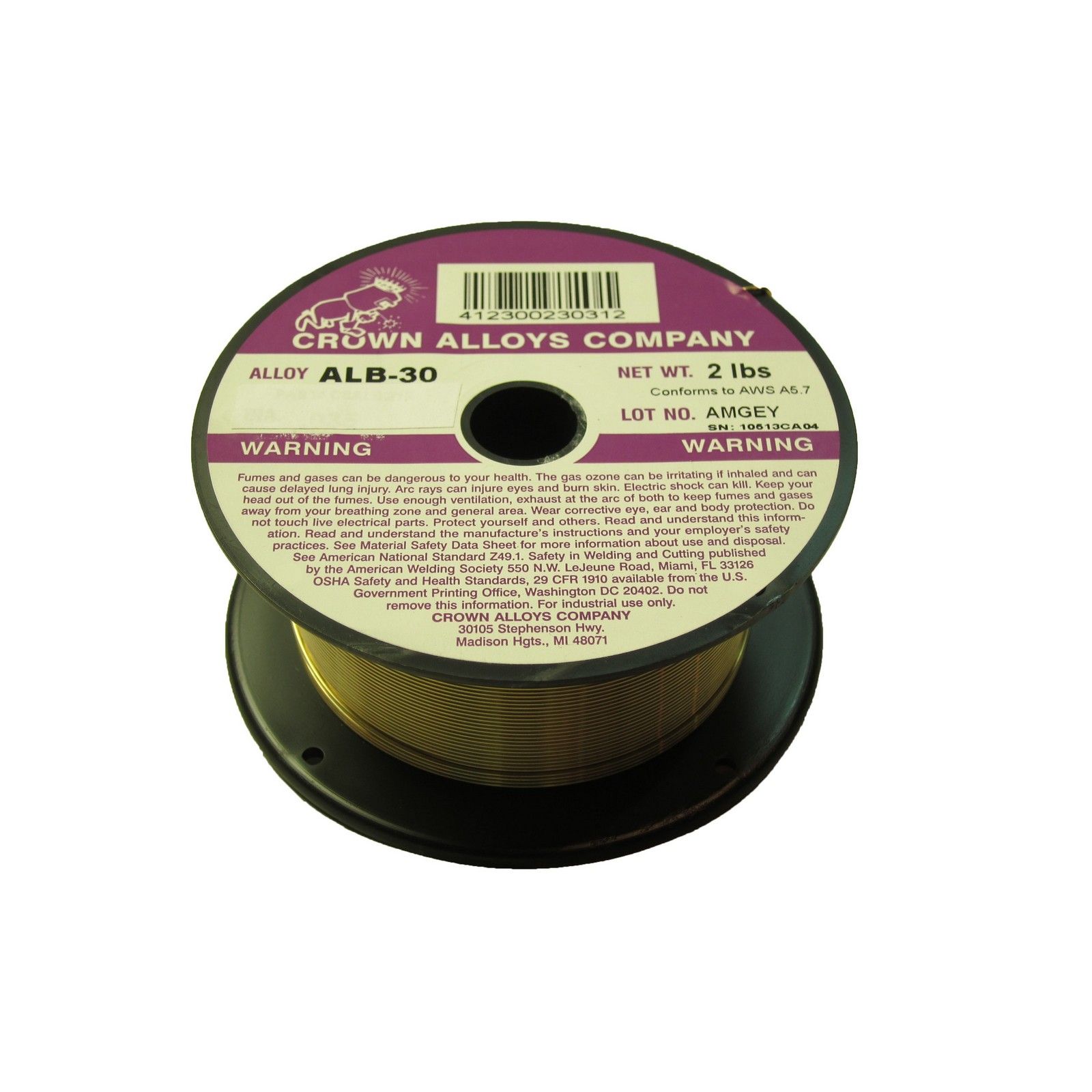 Premium ALB 30 .035x2# MIG Welding Wire (2lb Spool) - Crown Alloys CSALB2/1F - Ideal for Automotive Repair, Metal Fabrication & DIY Welding Projects