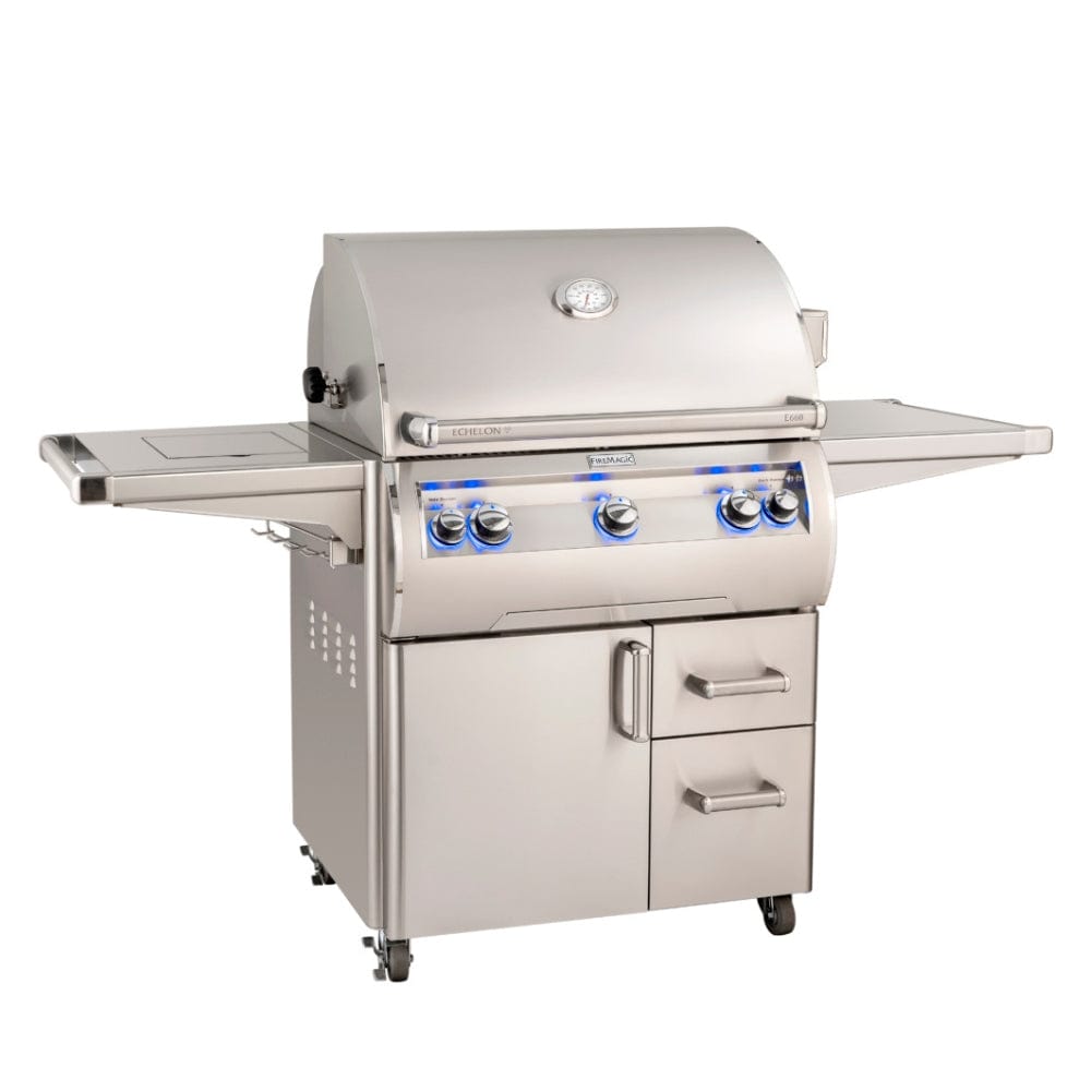 Fire Magic Echelon E660s 73 Inch Portable Gas Grill with Analog Thermometer - Premium Outdoor BBQ Grill for Backyard, Camping & Tailgating Parties