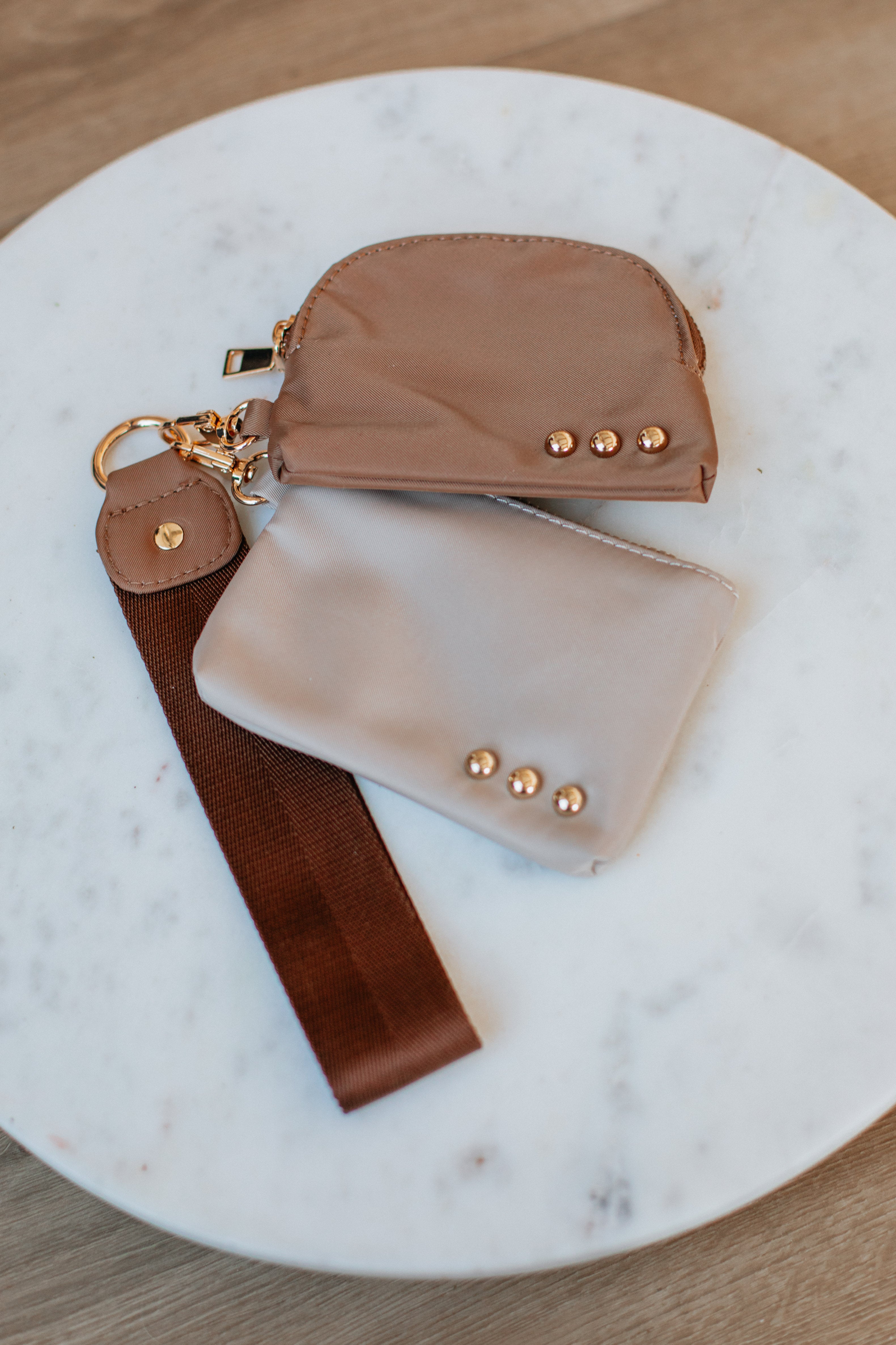 Dania Dual Wristlet Handbag - Stylish Mocha Crossbody Purse for Women | Perfect for Everyday Use, Shopping & Travel