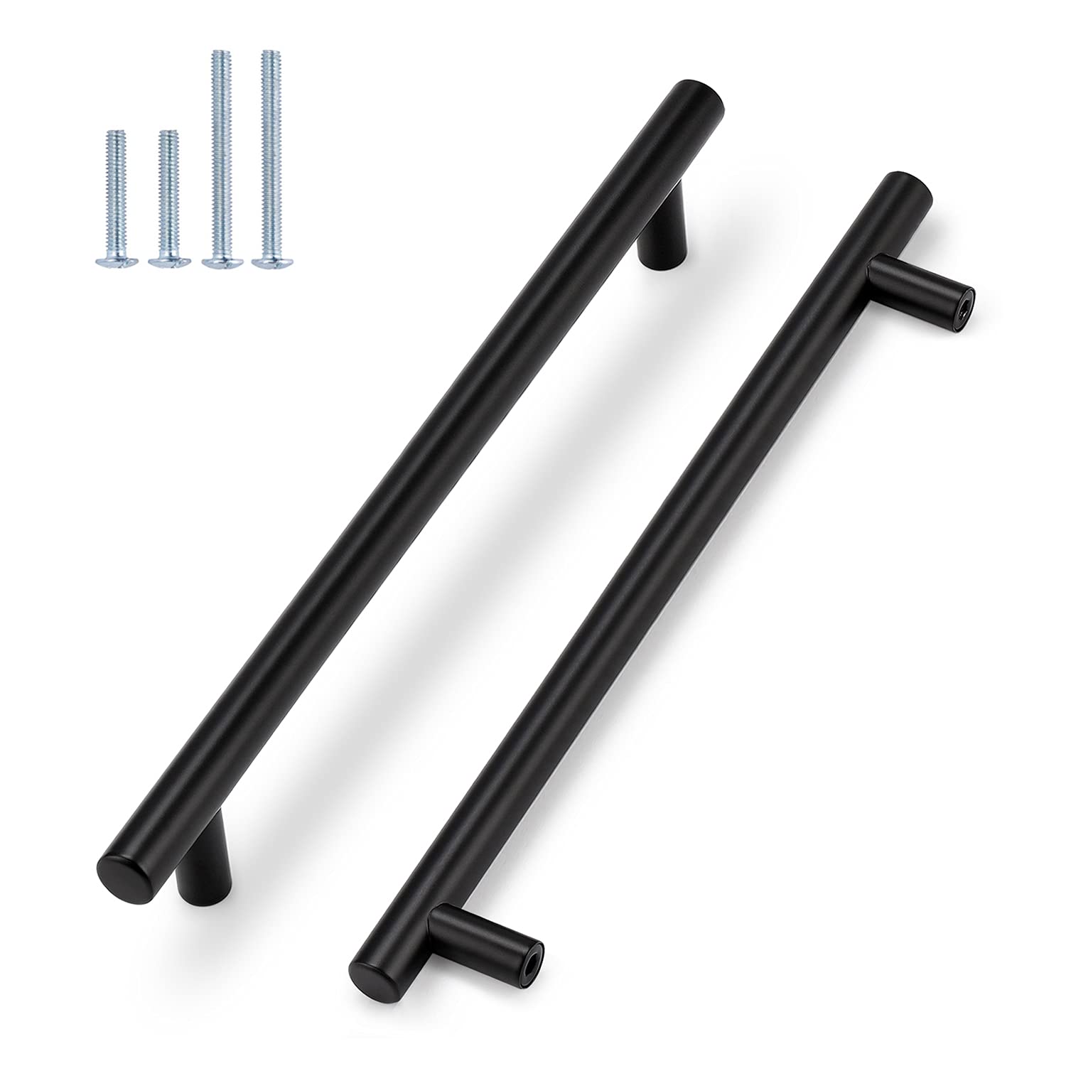 Probrico 200 Pack 10 Inch Black Modern Cabinet Handles - T Bar Pulls for Kitchen Cabinets, Dressers & Cupboards | Durable Hardware for Home & Office Furniture