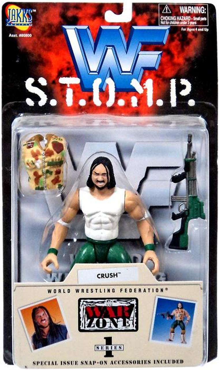 Vintage 1998 WWF Jakks Pacific S.T.O.M.P. Series 1 Crush Wrestling Action Figure - Collectible Wrestling Toy for Fans & Nostalgia Lovers - Perfect for Display, Play, and WWE Memorabilia Collections
