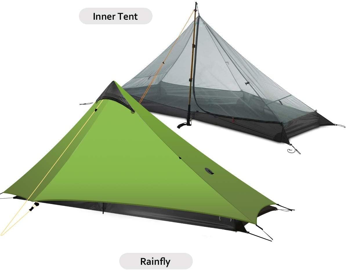 Ultralight 1/2 Person 3-Season Backpacking Tent - Lightweight LanShan Camping Shelter for Hiking, Trekking & Outdoor Adventures | Perfect for Solo Campers & Couples in Mountains, Forests & National Parks