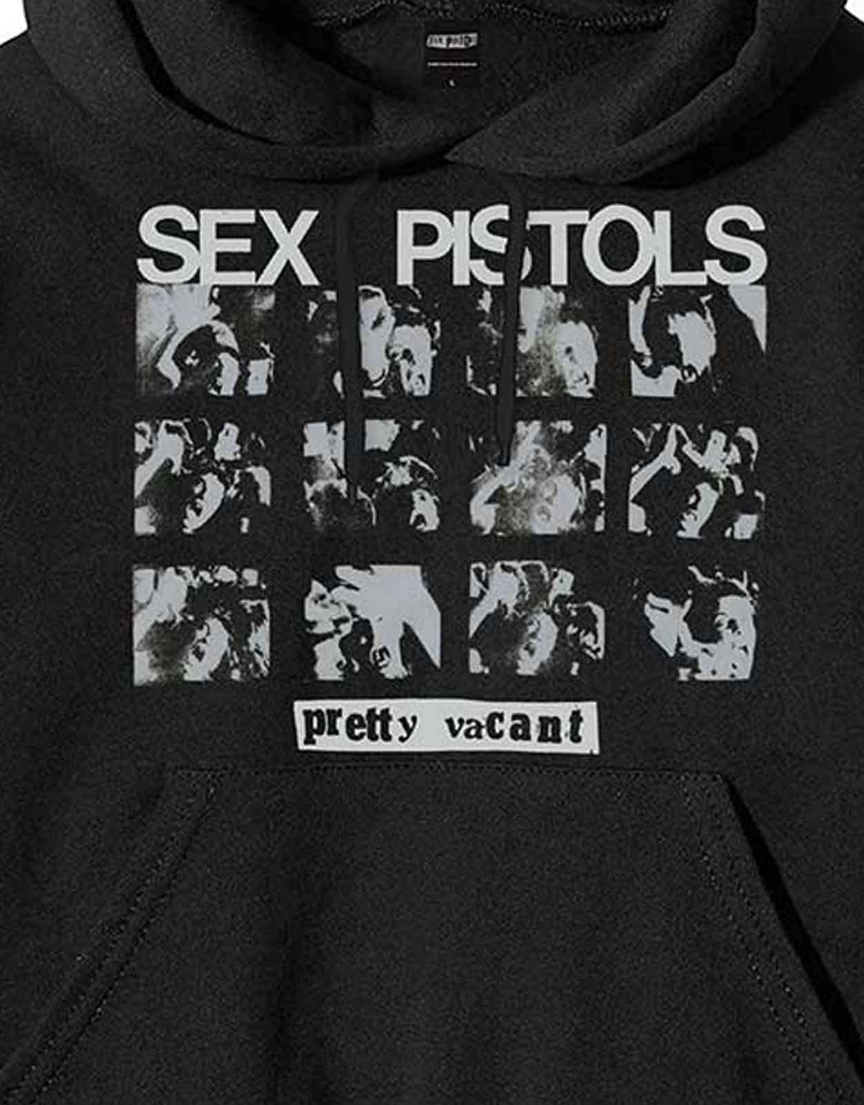 Sex Pistols Men's Pretty Vacant Hooded Sweatshirt - Large Black Punk Rock Band Merch | Vintage Style Pullover for Concerts & Casual Wear