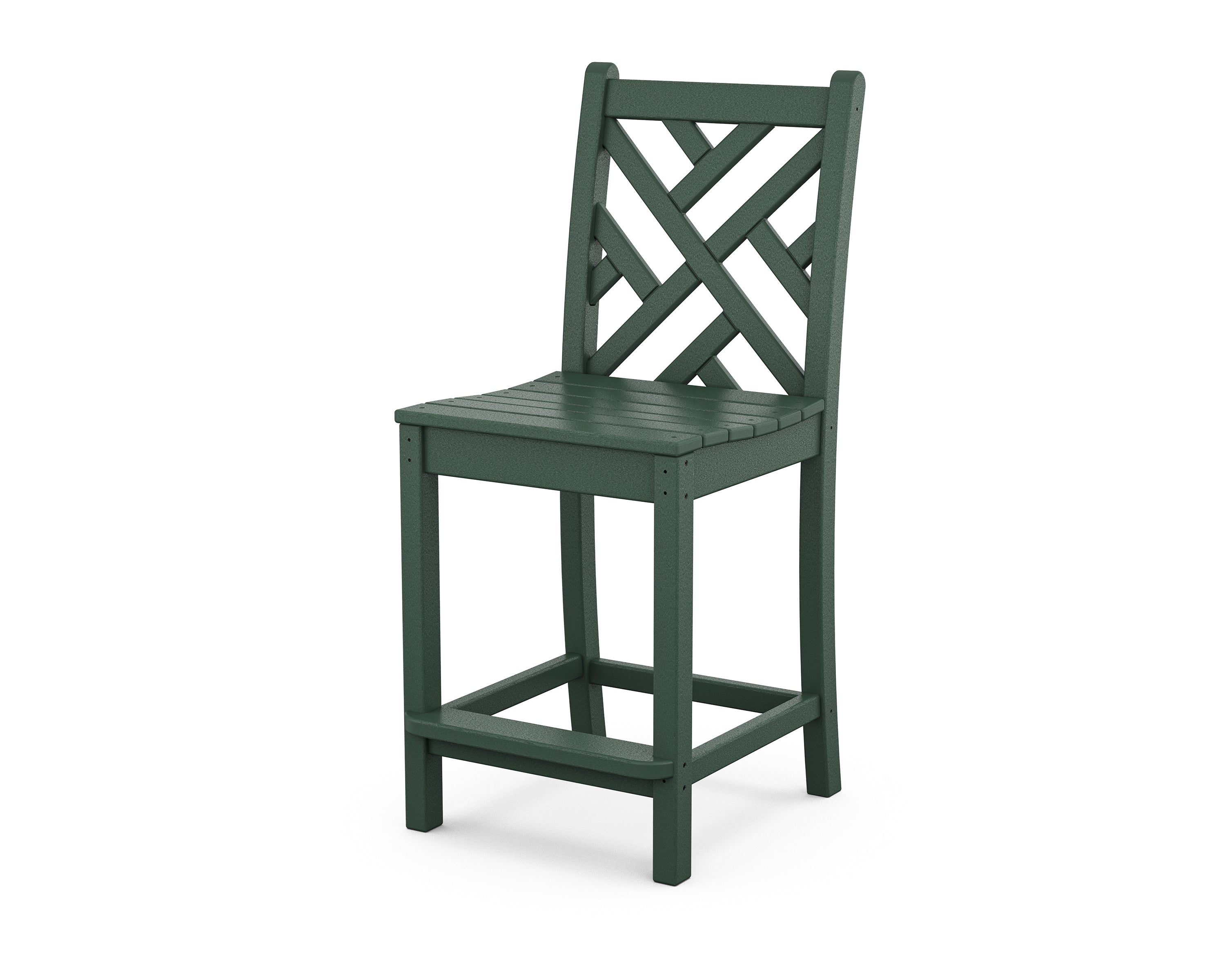 POLYWOOD Chippendale Counter Height Bar Stool - Durable Outdoor & Indoor Dining Chair for Kitchen, Patio, and Restaurant Use