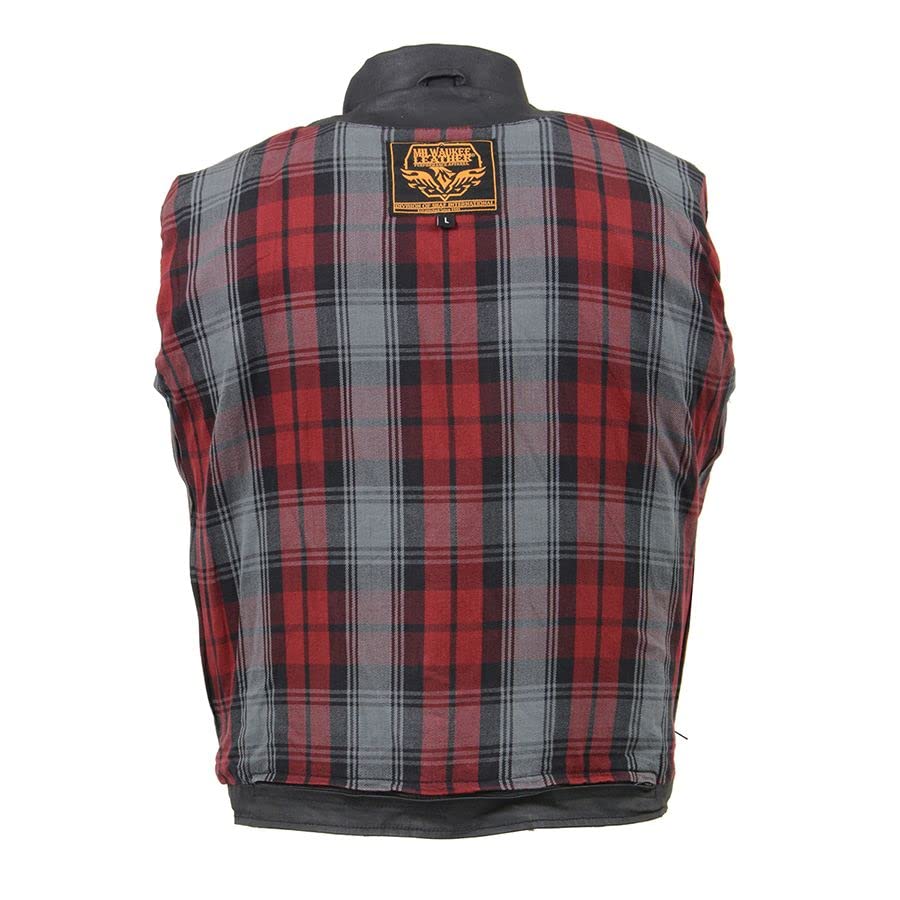Milwaukee Leather Mdm1020 Men's Armored Black Waxed Denim Motorcycle Jacket - Durable Biker Gear for Riding & Casual Wear