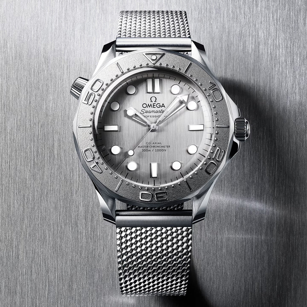 Seamaster Diver 300M Co-Axial Master Chronometer Men's Watch - 42mm Titanium Bezel, Grey Dial with Stainless Steel Bracelet - Perfect for Diving, Swimming & Luxury Everyday Wear