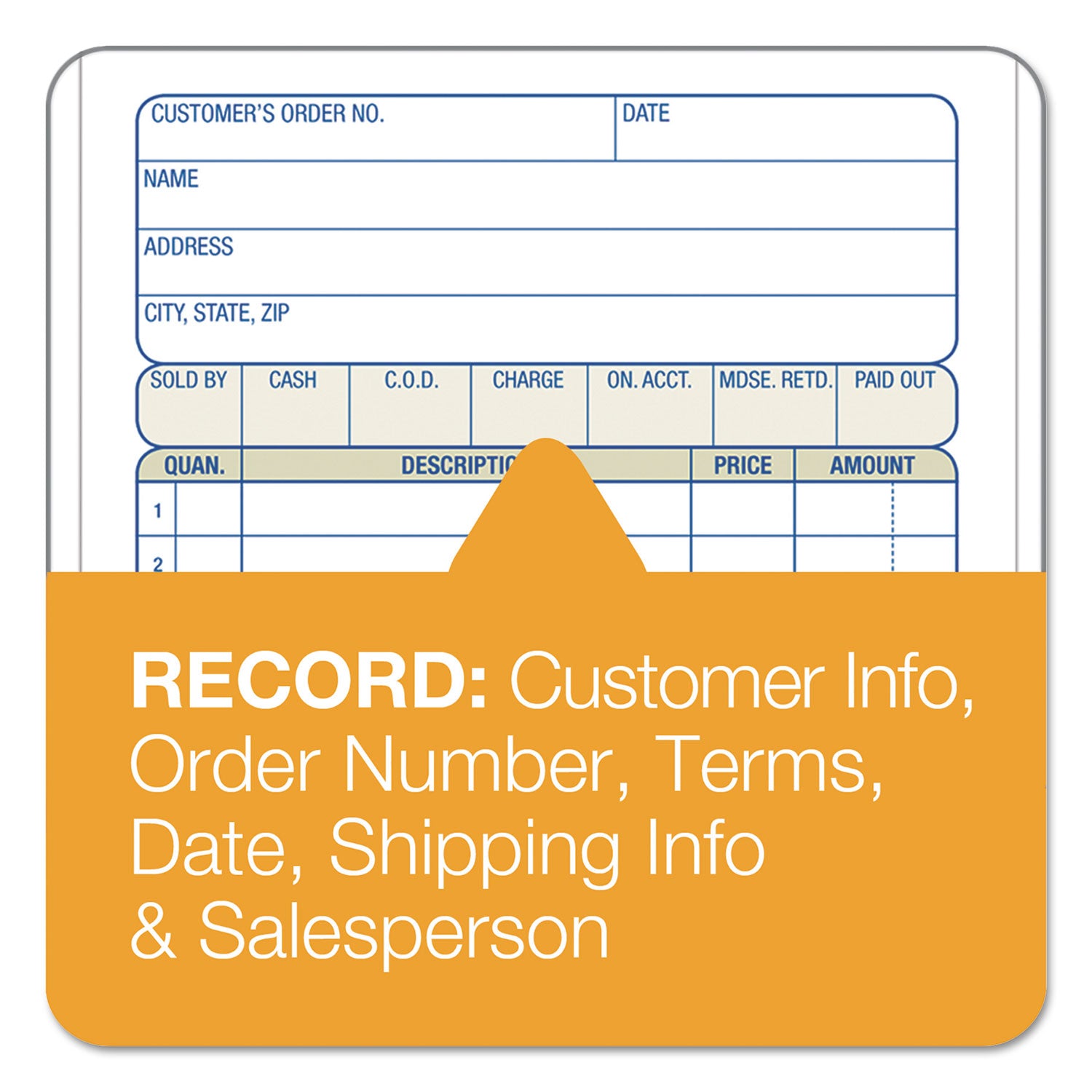 Adams® Multipart Sales Order Pad - 3-Part Carbonless Forms, 4.19