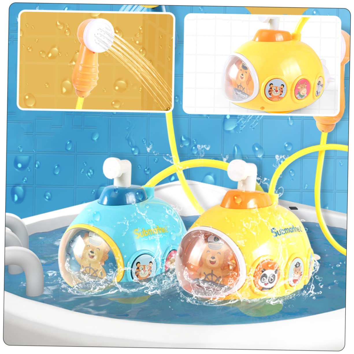 VICASKY 4-Piece Kids Bath Toys Set - Fun Water Play Duck Toys for Toddlers & Children - BPA-Free Plastic Yellow Rubber Ducks for Bathtub, Pool & Beach Playtime