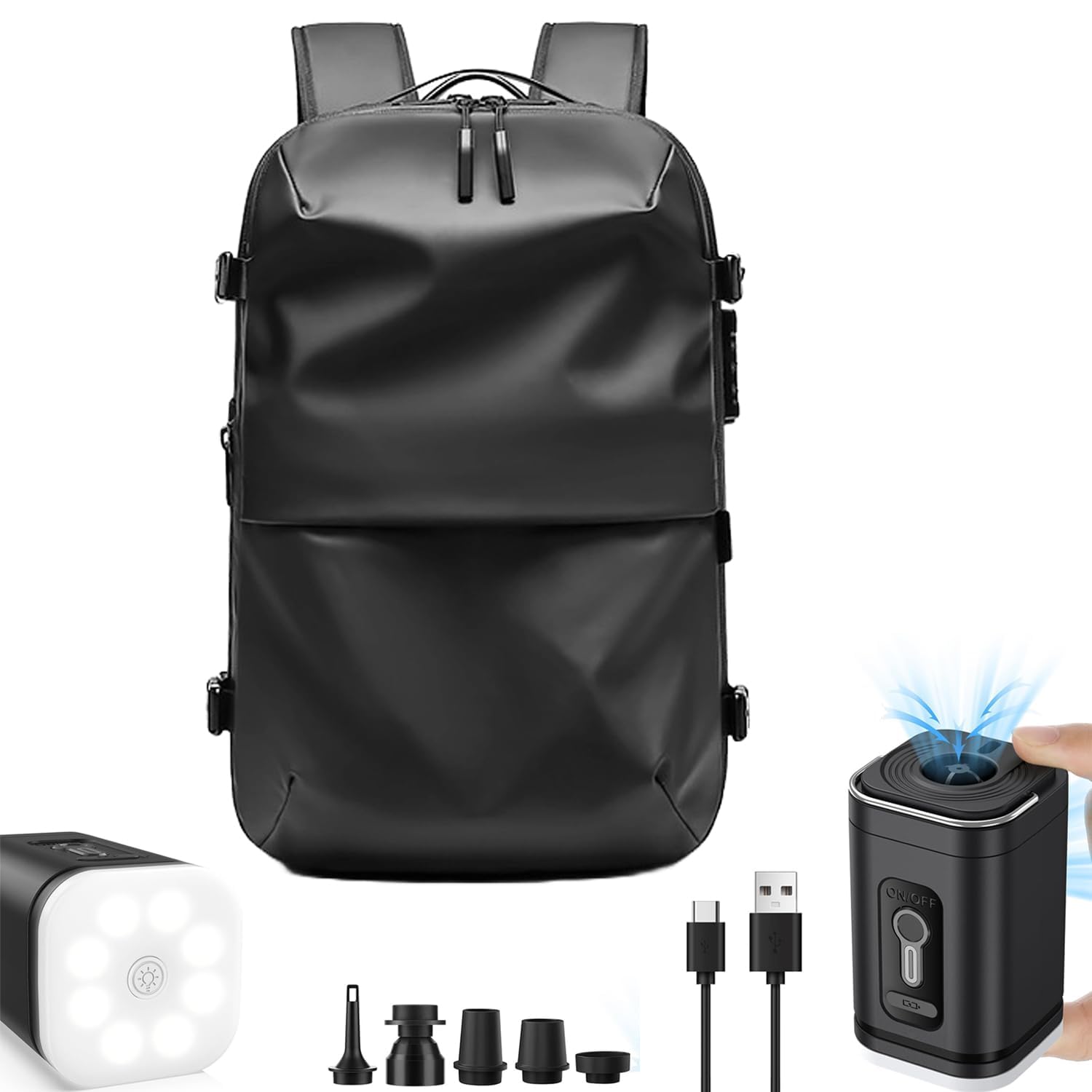 Vacuum Compression Backpack for Travel - Portable & Space-Saving (B-blue)