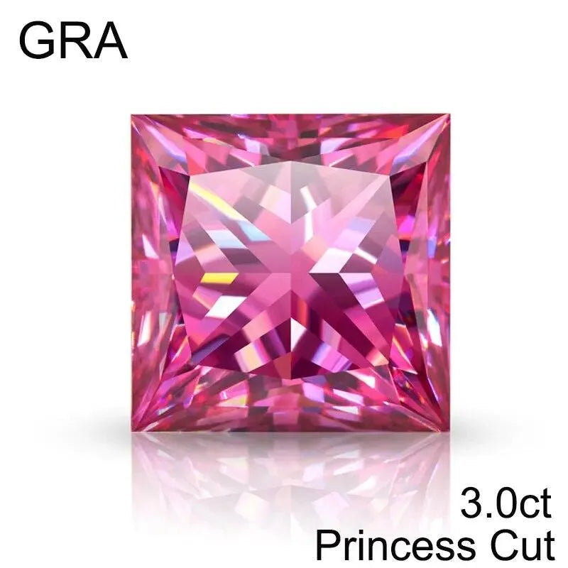 **100% Real Pink Loose Moissanite Gemstone - Lab-Created for Women's Jewelry (Round/Pear/Emerald/Oval Cut) | GRA Certified | Perfect for Engagement Rings, Wedding Bands & Fashion Jewelry**