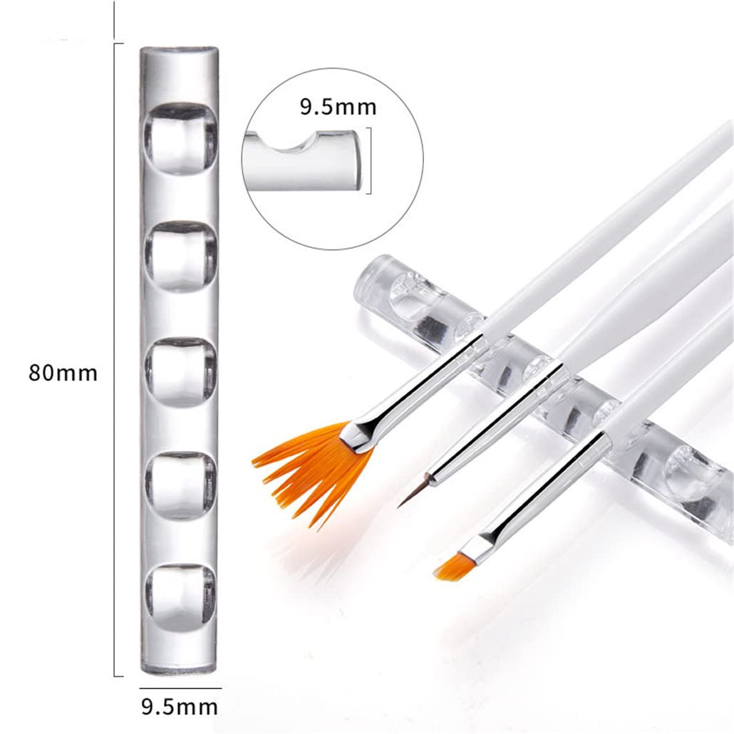 U-M PULABO Acrylic Nail Brush Holder - Transpen Stand for 5 Nail Art Pens, Gel Nail Tools & Supplies | Stylish Organizer for Salon, Home Manicure & Professional Nail Artists