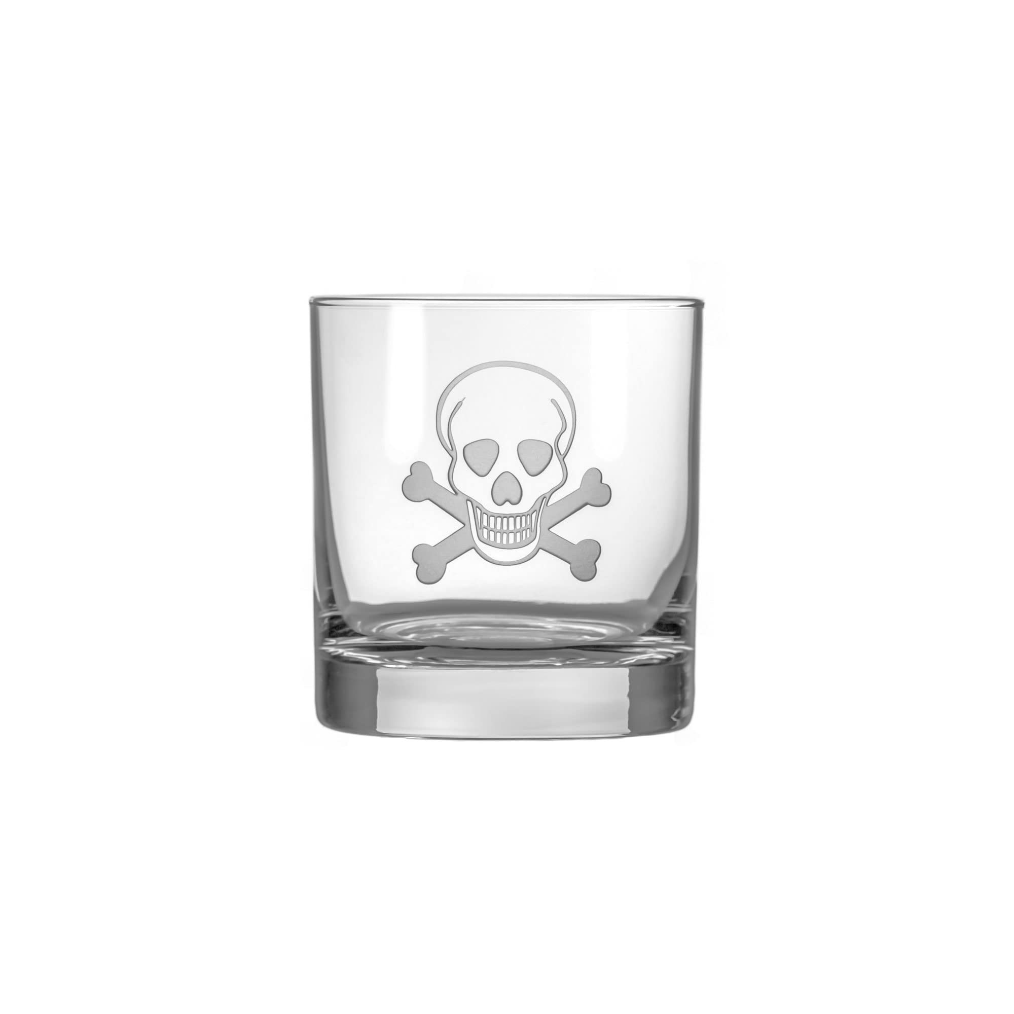 Premium Rolf Glass Skull & Crossbones Whiskey Decanter Set - 3-Piece with 2 Rocks Glasses & Airtight Stopper | Lead-Free Crystal Glass for Bourbon, Scotch, Rum & Liquor | Hand-Engraved Sand Art Design | Perfect for Home Bar, Man Cave & Gift Giving