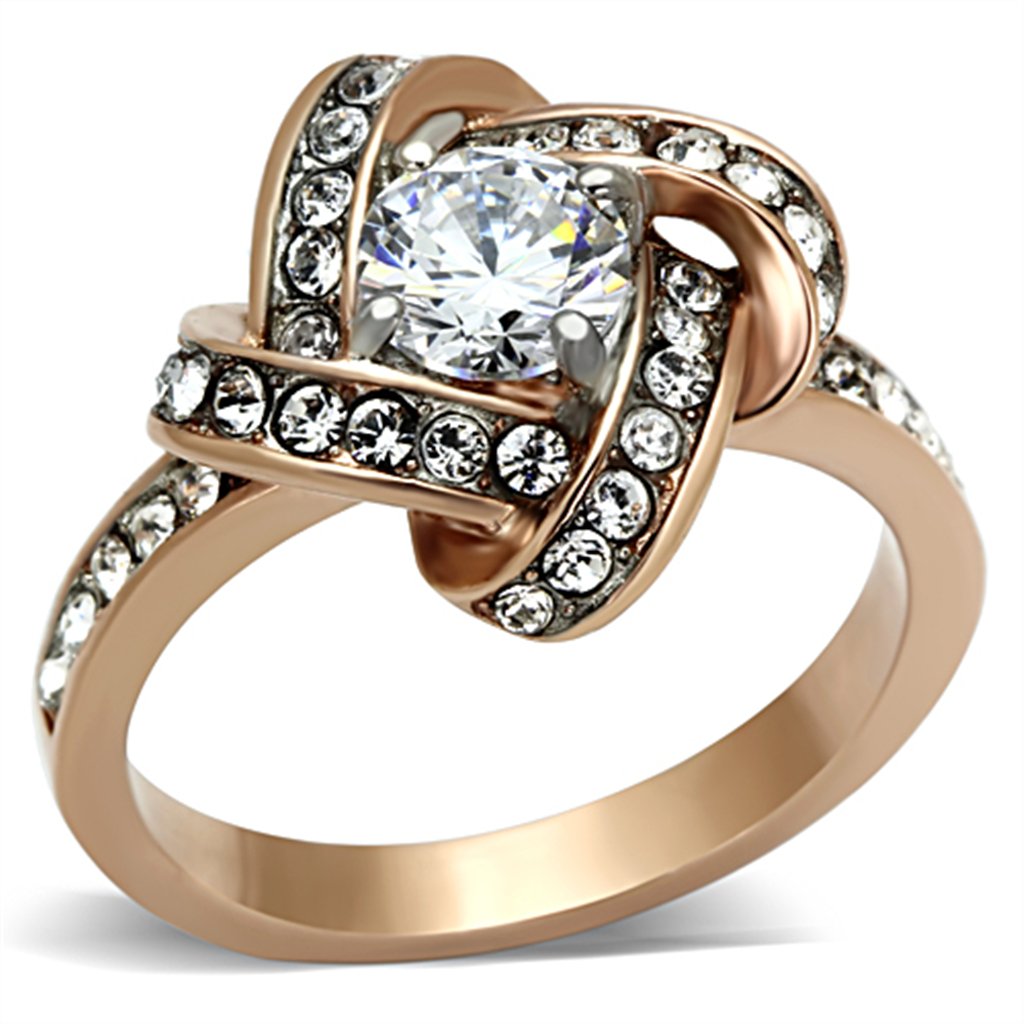 Rose Gold Knotted Rose Lust Ring for Women - Elegant Fashion Jewelry Gift for Valentine's Day, Anniversary & Special Occasions