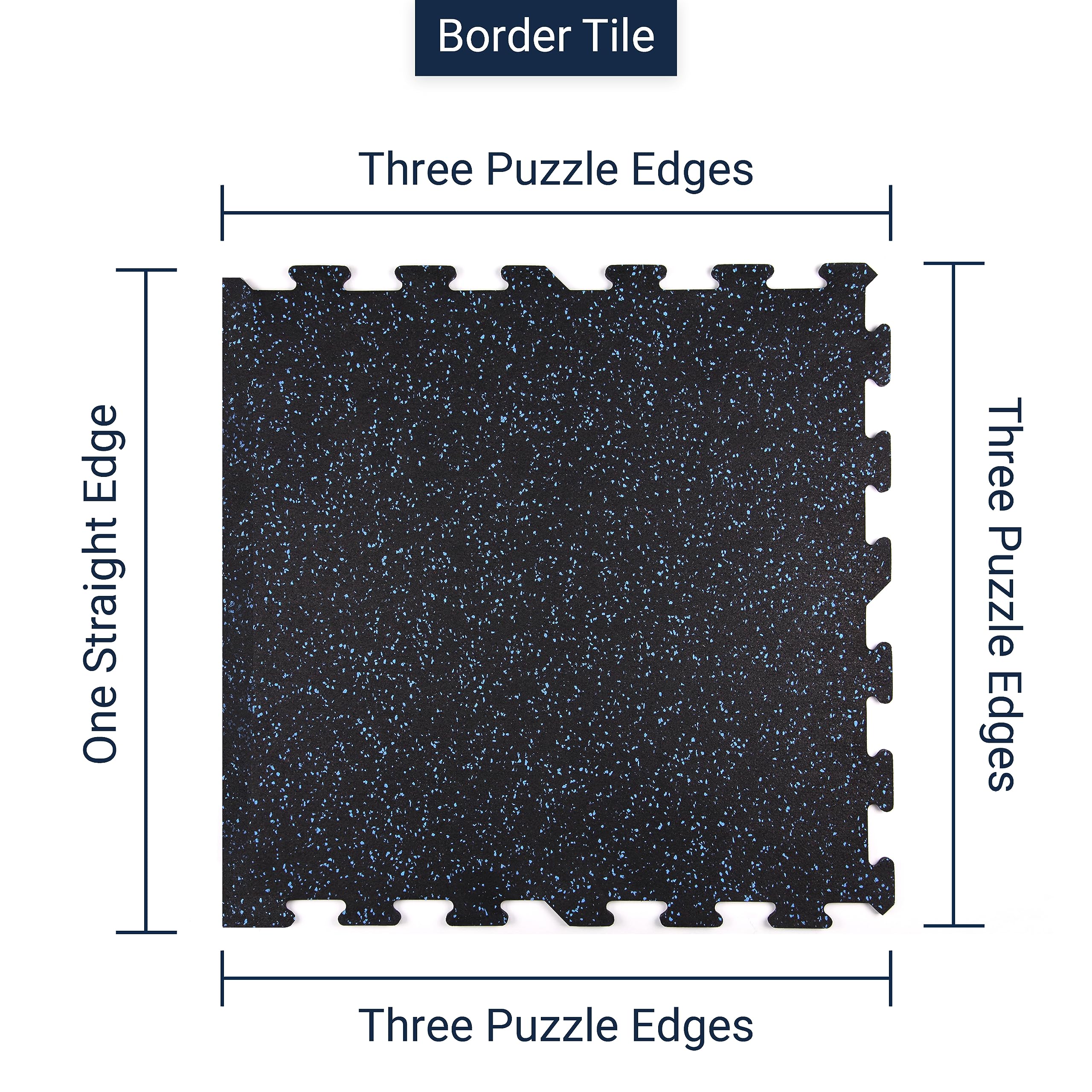8mm Thick Interlocking Rubber Floor Tiles - 23x23 Inch Heavy Duty Gym Mats for Home Workouts, Exercise Equipment Protection & Fitness Room Flooring | Non-Slip, Durable Rubber Tiles for Home Gym, Garage Gym & Commercial Fitness Spaces