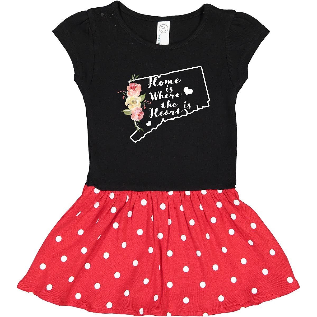 Inktastic Connecticut Home is Where The Heart is Watercolor Print Toddler Dress - Cute Outfit for Girls, Birthday Gift, Family Photos, Special Occasions