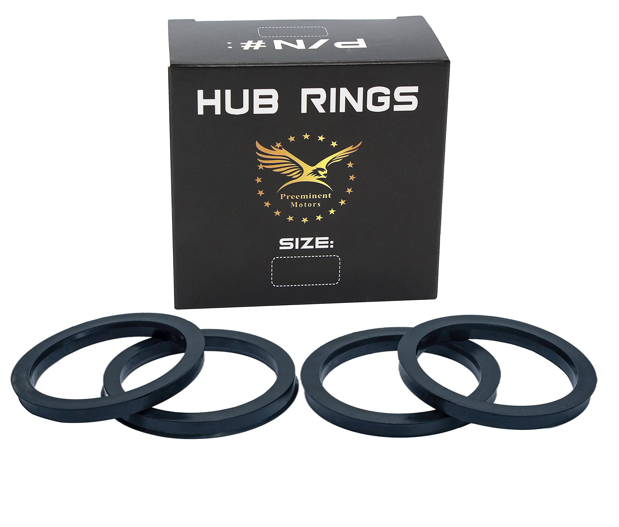 PreeminentMotors 73.1mm to 56.6mm Hub Centric Rings - Wheel Spacer Adapters for Perfect Fit (4-Pack) - Ideal for Custom Wheels, Aftermarket Rims & Vehicle Upgrades