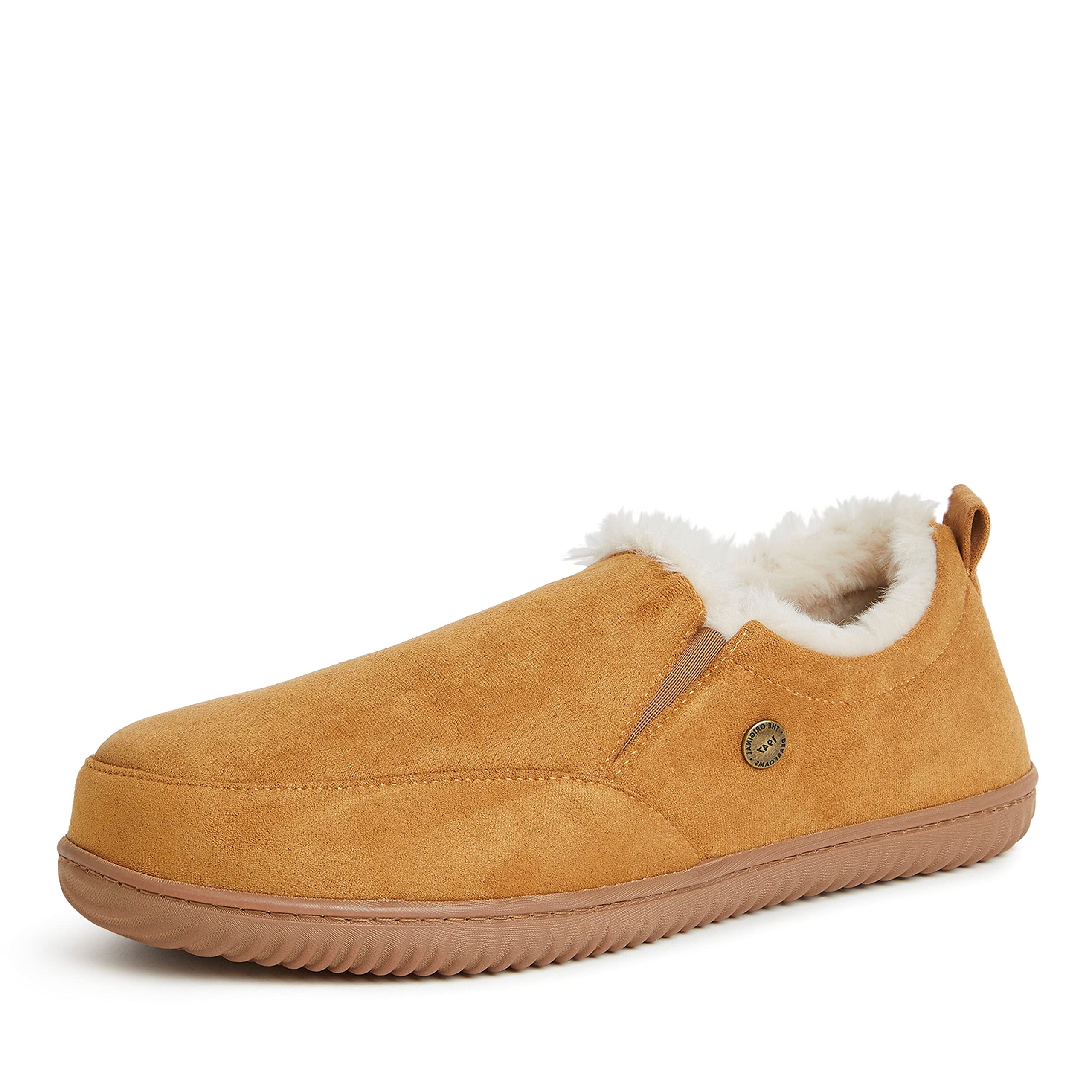 Dearfoams Men's Alpine Zurich Closed Back Slippers - Cozy Indoor/Outdoor House Shoes for Winter Comfort & Warmth - Perfect for Lounging, Relaxing at Home, or Quick Outdoor Errands