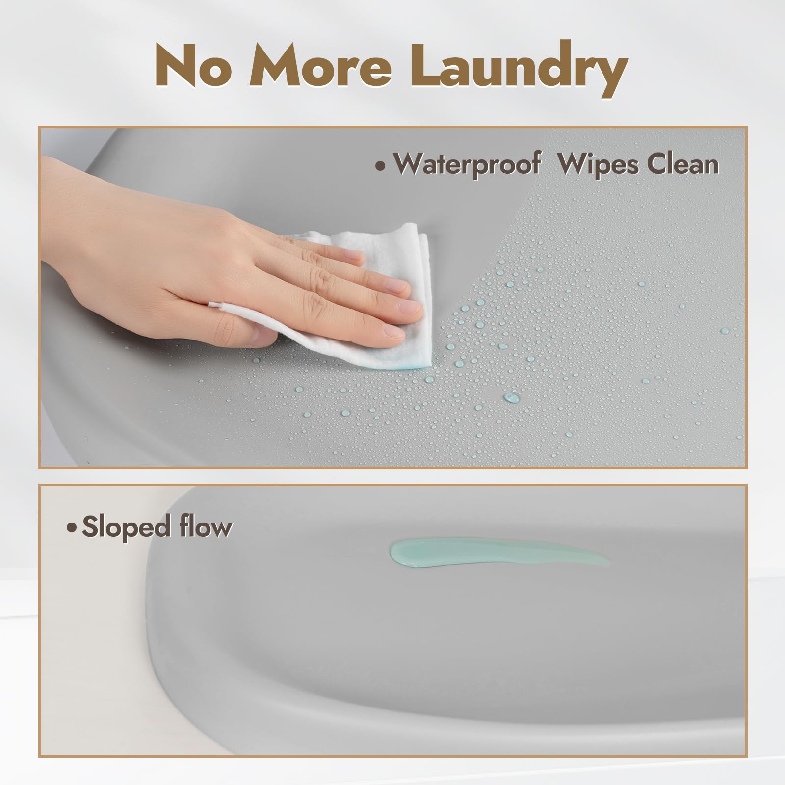 Papablic Wipeable Baby Changing Pad with Removable Safety Strap - Waterproof, Non-Slip & Easy to Clean - Perfect for Nursery Dresser, Bed & Travel Use