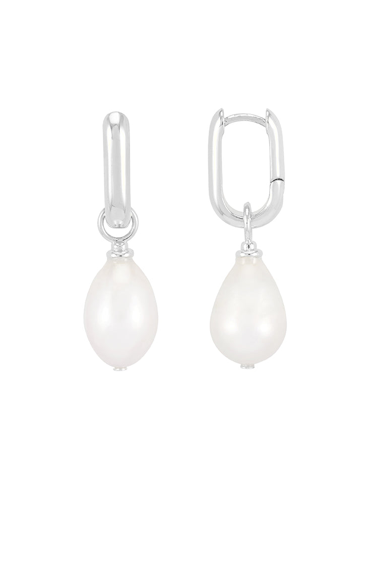 Exquisite Pearl Drop Link Earrings for Women - Elegant Dangle Jewelry for Weddings, Parties & Special Occasions