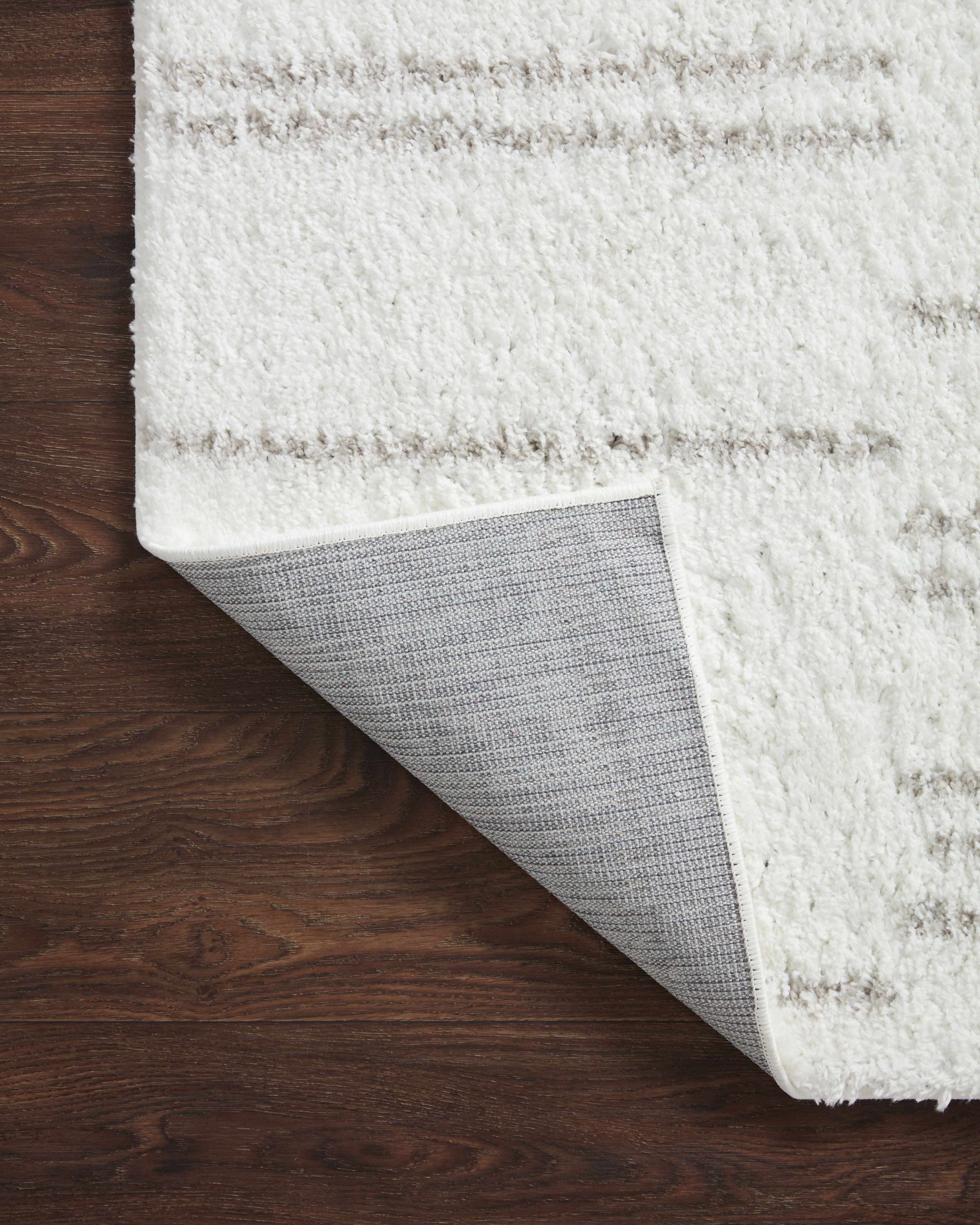 Loloi II Bliss Shag Rug - Soft Plush White and Grey Area Rug for Living Room, Bedroom, Nursery | Cozy Home Decor & Floor Mat for Comfortable Relaxation