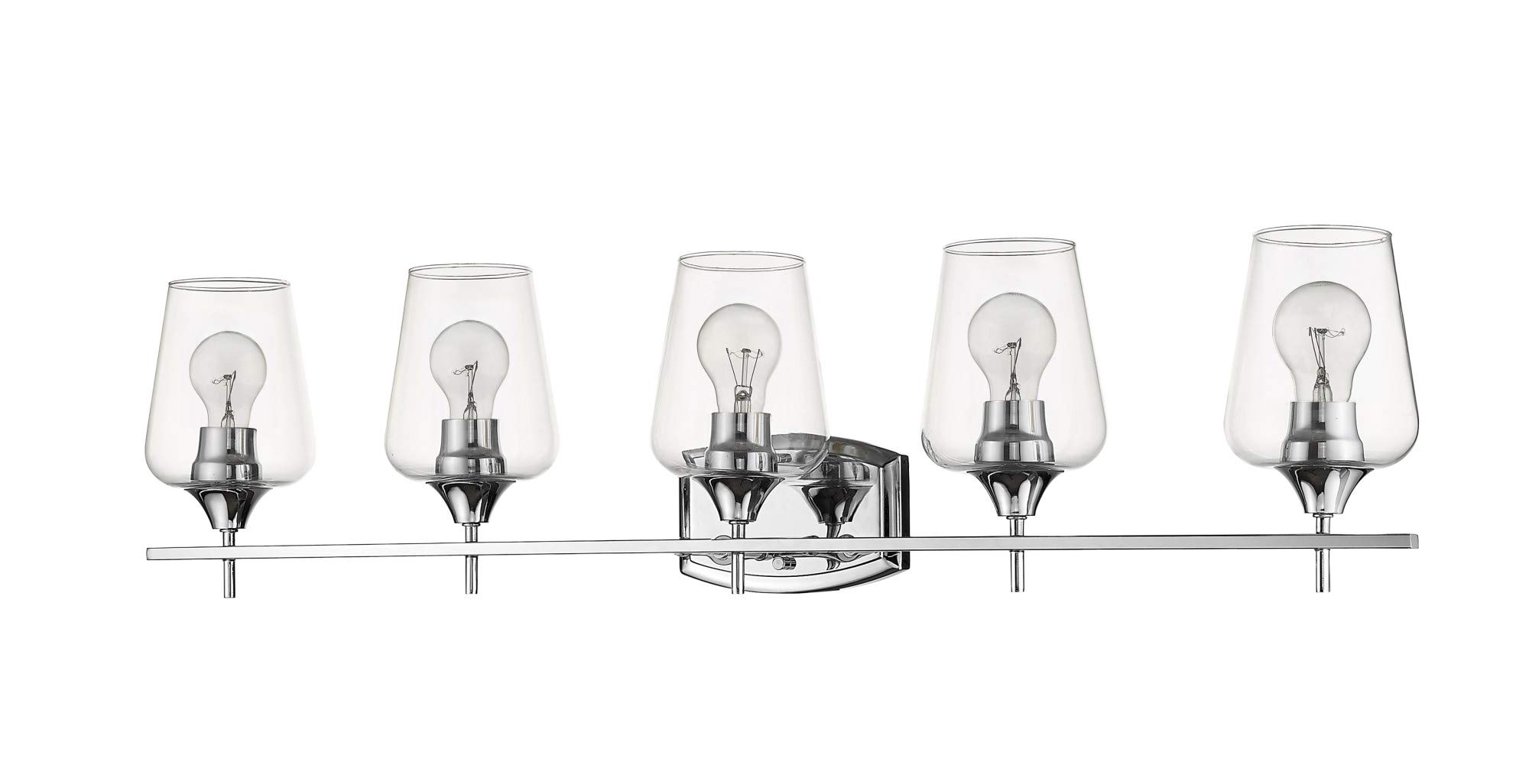 Z-Lite 5 Light Vanity Bathroom Lighting Fixture 473-5V-OBR, Clear Glass Shades - Perfect for Modern Bathroom Makeover & Vanity Mirror Illumination
