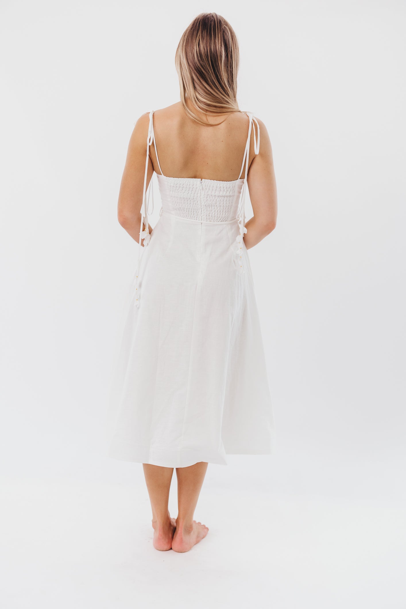 Norma Jean Bustier Style Midi Dress - Elegant White Bodycon Dress for Women | Perfect for Cocktail Parties, Date Nights & Special Occasions