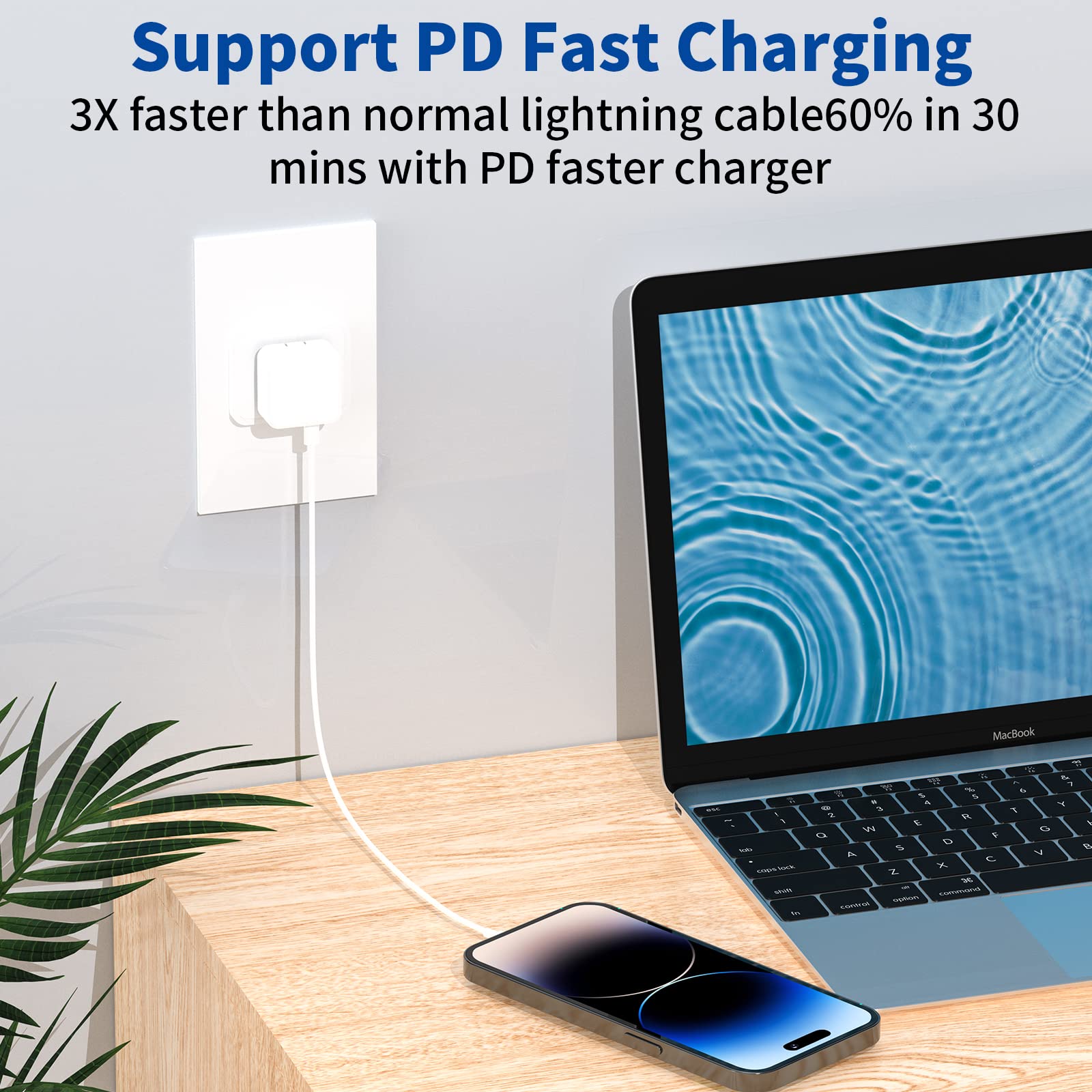 Apple MFi Certified Short USB C to Lightning Cable (8Inch, 2-Pack) - Fast Charging & Data Sync for iPhone 14/13/12/11Pro/XS/XR/8/7, iPad & AirPods - Perfect for Travel, Car & Power Bank Charging