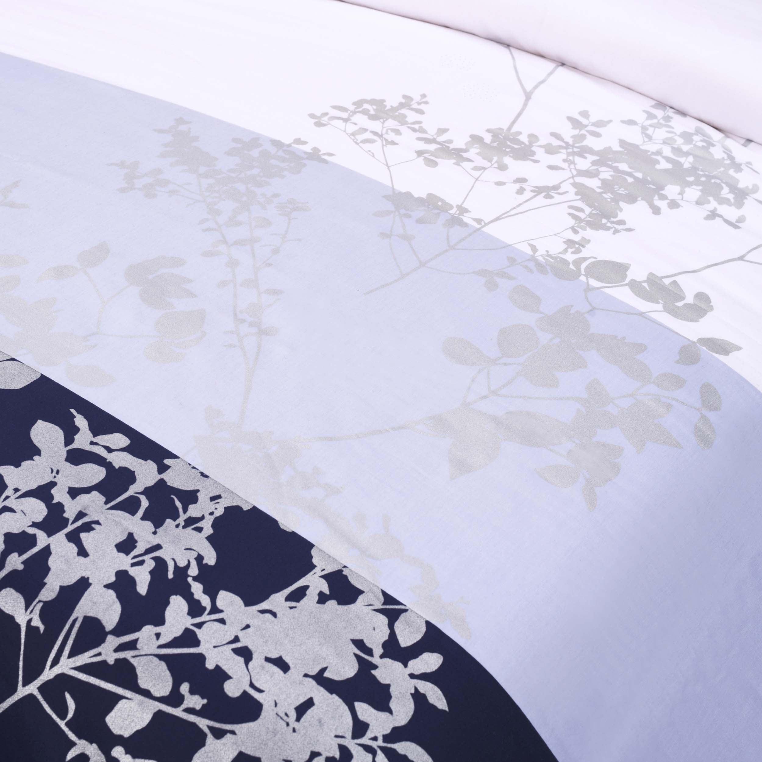 Sydney Floral Damask Cotton Duvet Cover Set - Queen Size Bedding Set with Pillowcases - Elegant Botanical Print Luxury Duvet Cover for Master Bedroom, Guest Room & Hotel Decor