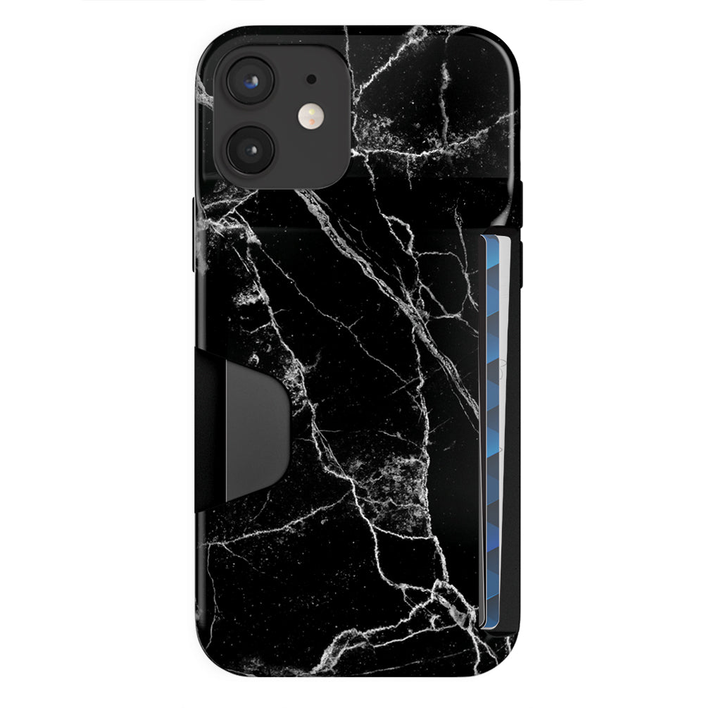 Premium Black Marble iPhone Wallet Case - Slim Protective Cover with Card Holder for iPhone [Model] | Perfect for Everyday Use, Travel & Business (e.g. iPhone 13/14/Pro)