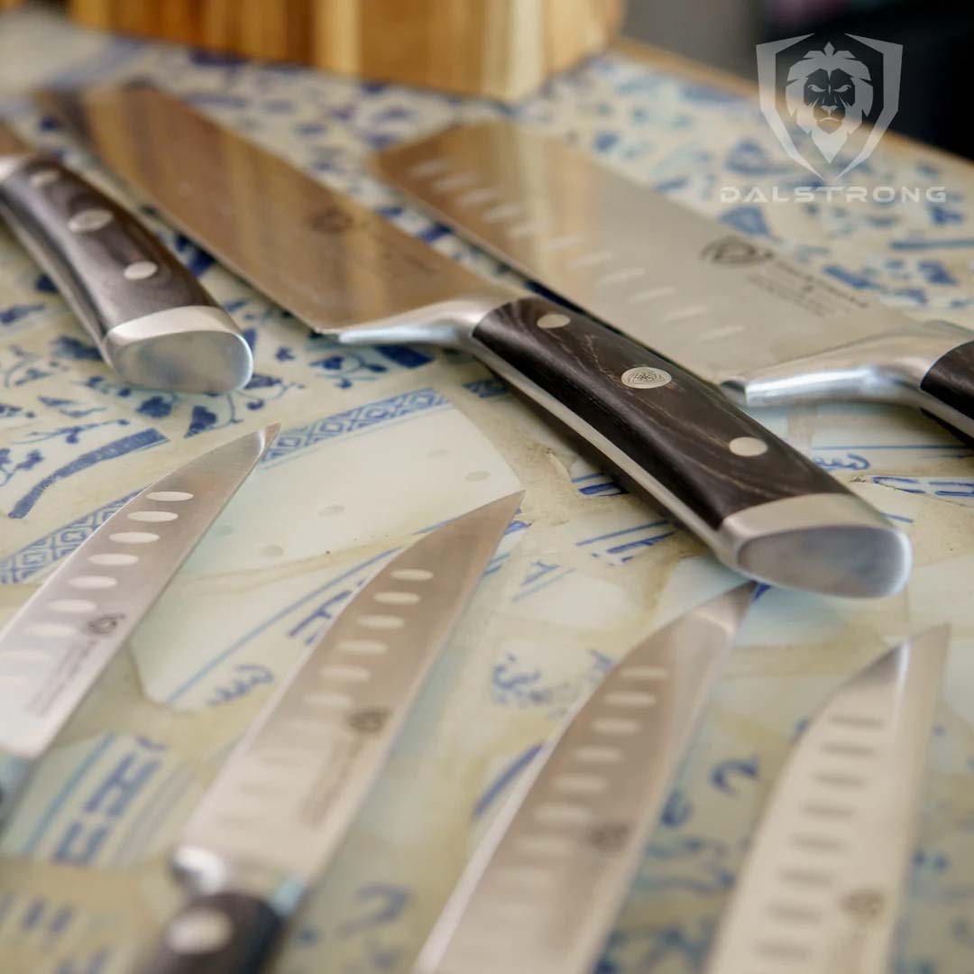 18-Piece Colossal Knife Set with Wooden Block - Gladiator Series Professional Kitchen Knives | NSF Certified | Dalstrong | Perfect for Home Chefs & Culinary Enthusiasts