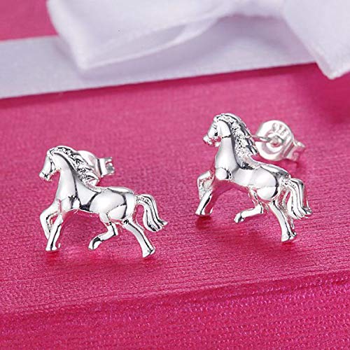 Lucky Running Horse Pendant Necklace & Stud Earrings Jewelry Set for Women - Cute Animal Jewelry for Wedding, Party, Birthday Gift - Perfect for Casual Wear, Date Night & Special Occasions