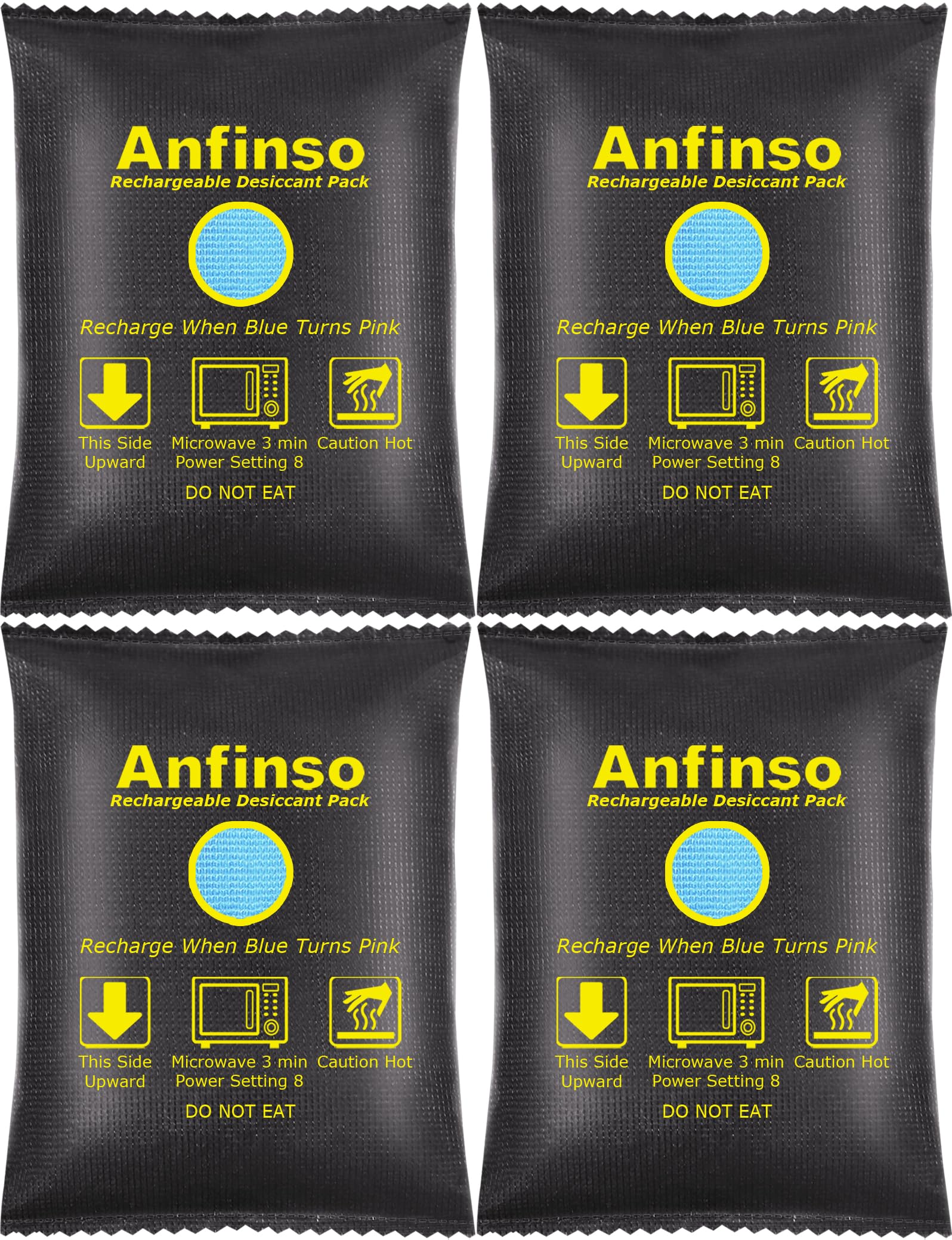 4 Pack Rechargeable Silica Gel Car Dehumidifier (300g Each) - Moisture Absorber Desiccant Bags for Gun Safes, 3D Filaments, Closets, Storage Bins | Reusable & Eco-Friendly | Perfect for Humid Basements, Boats, RVs & Seasonal Storage