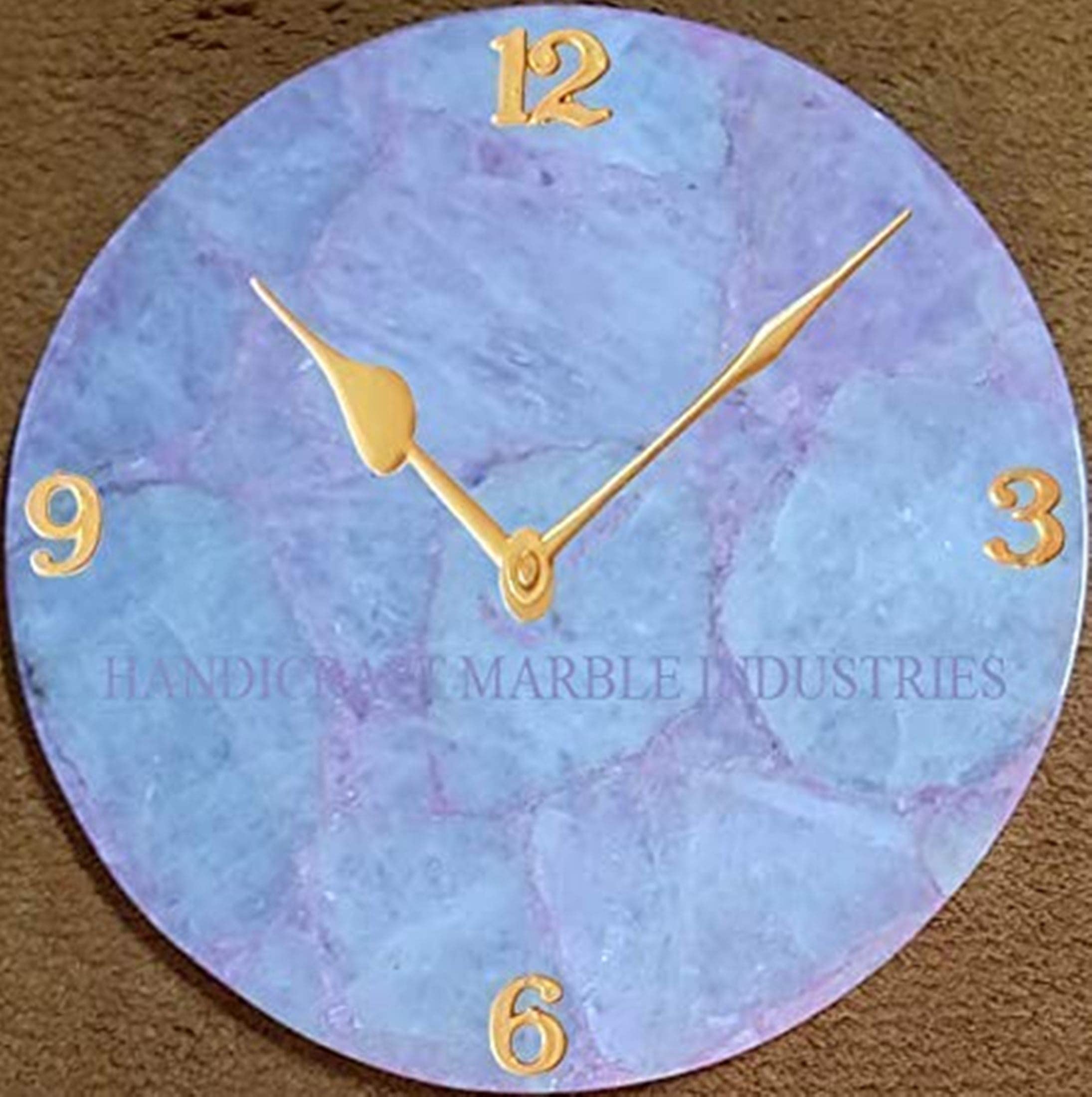 10 Inch Pink Rose Quartz Round Wall Clock - Best Gift for Home & Office Decor, Feng Shui Crystal Clock for Living Room & Bedroom