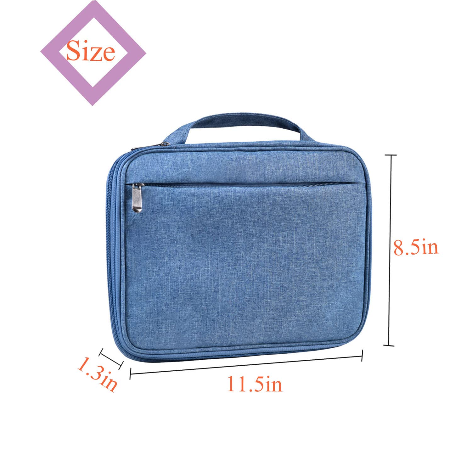 Watch Band Storage Case Organizer for 35 Straps & Accessories - Travel & Home Use (Blue)