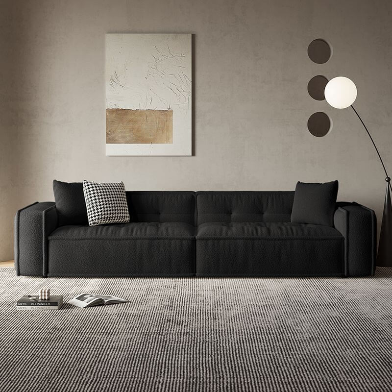 Stylish Minimalist Off-White Loveseat Sofa with 3 Decorative Throw Pillows - Perfect for Small Living Rooms, Apartments & Cozy Reading Nooks