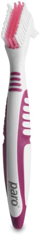 Swiss Denture Brush - Hard & Soft Bristles for Dentures & Retainers | Pack of 3 | Perfect for Travel & Daily Cleaning