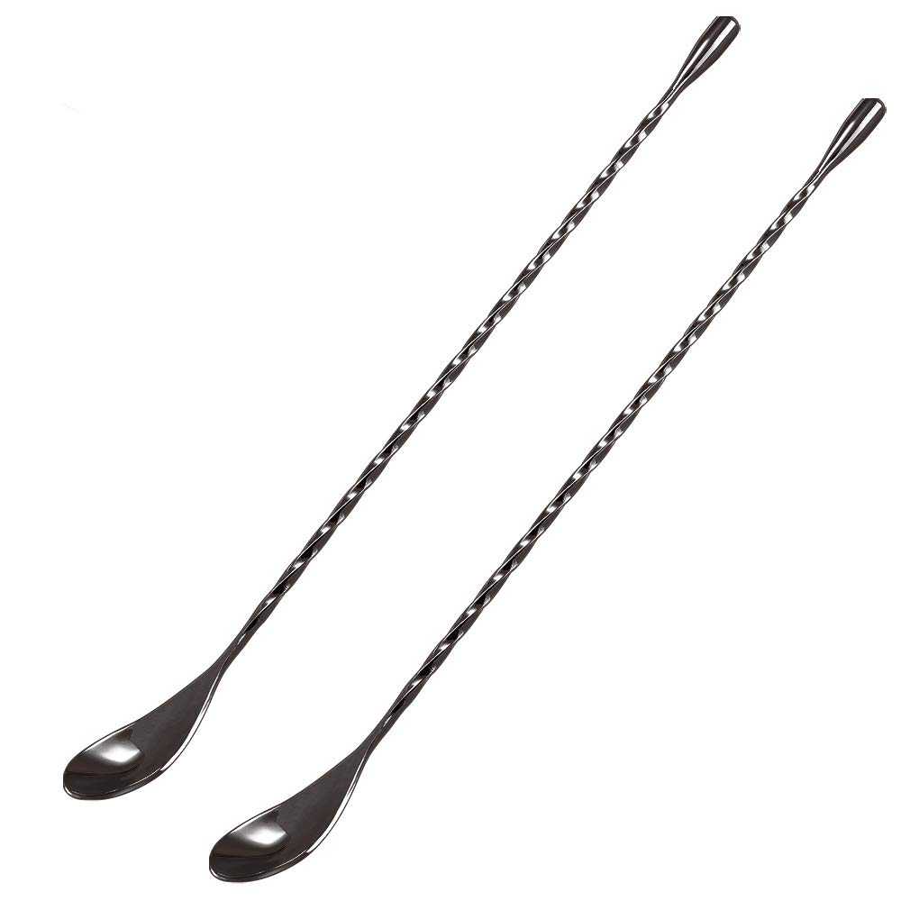 12-Inch Stainless Steel Mixing Spoon with Spiral Pattern - Professional Bar Spoon for Cocktails, Coffee, Baking & Kitchen Use - Perfect for Cocktail Shakers, Tall Cups, and Drink Mixing