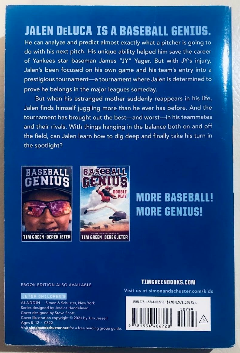 Grand Slam: Baseball Genius 3 by Derek Jeter & Tim Green - Inspiring Baseball Book for Young Athletes & Sports Fans - Perfect for Little League, School Reading & Baseball Enthusiasts